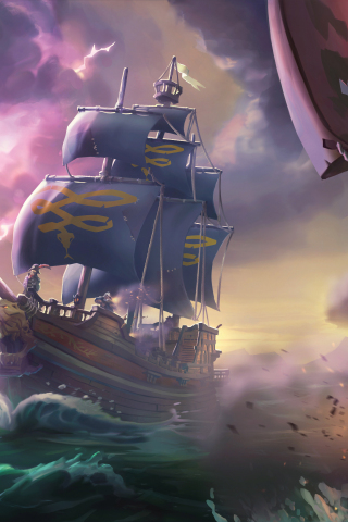 320x480 wallpaper Sea of Thieves, video game, 2017 game, 4k, 5k