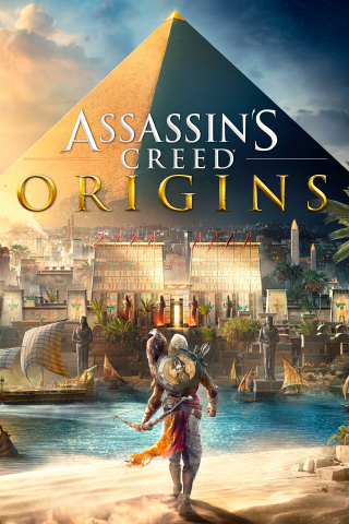 320x480 wallpaper Assassin's Creed Origins, video game, pyramids, 4k