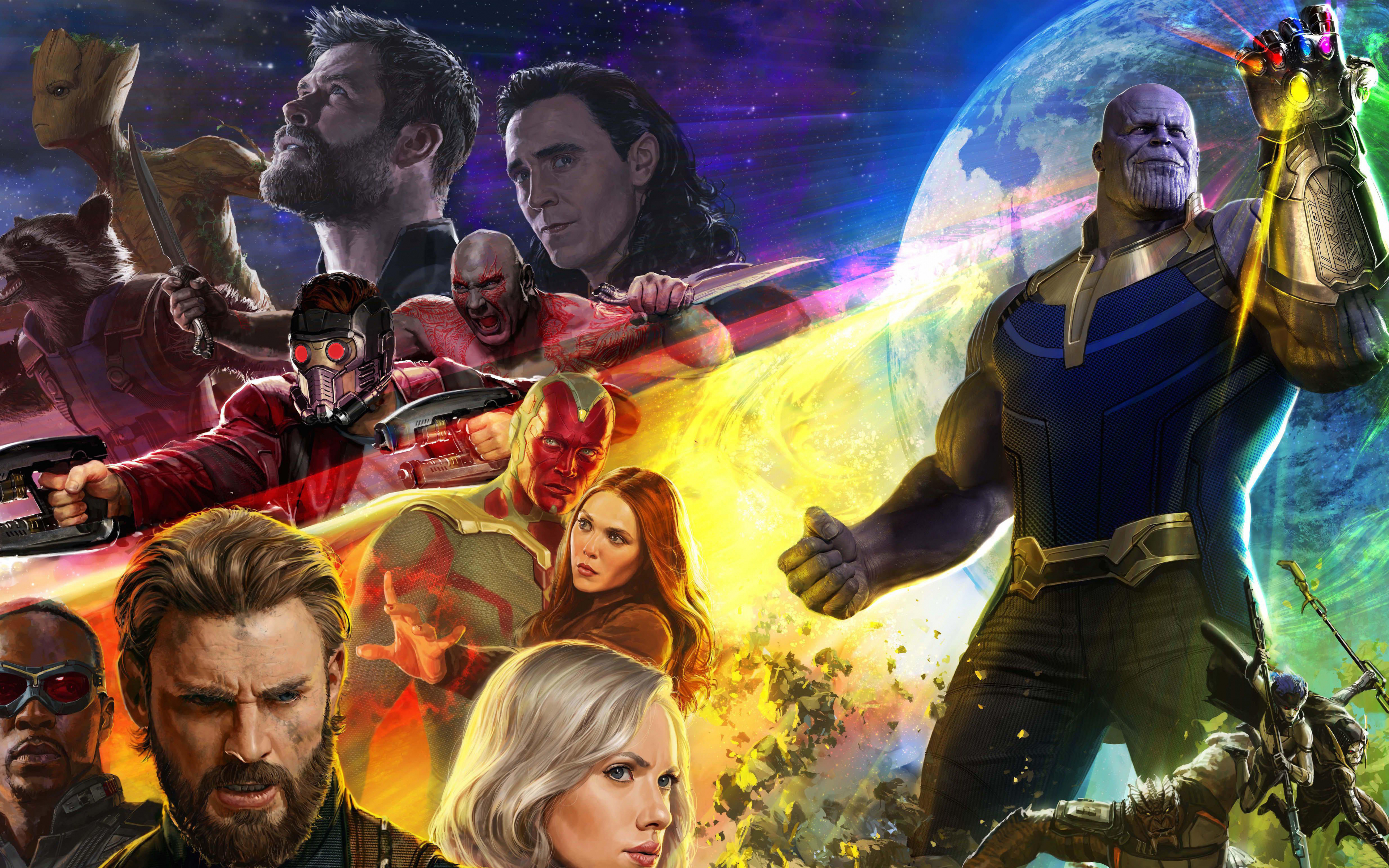 Desktop Wallpaper Avengers Infinity War Captain America Thor Groot Thanos 18 Movie 5k Hd Image Picture Background 0e72fe