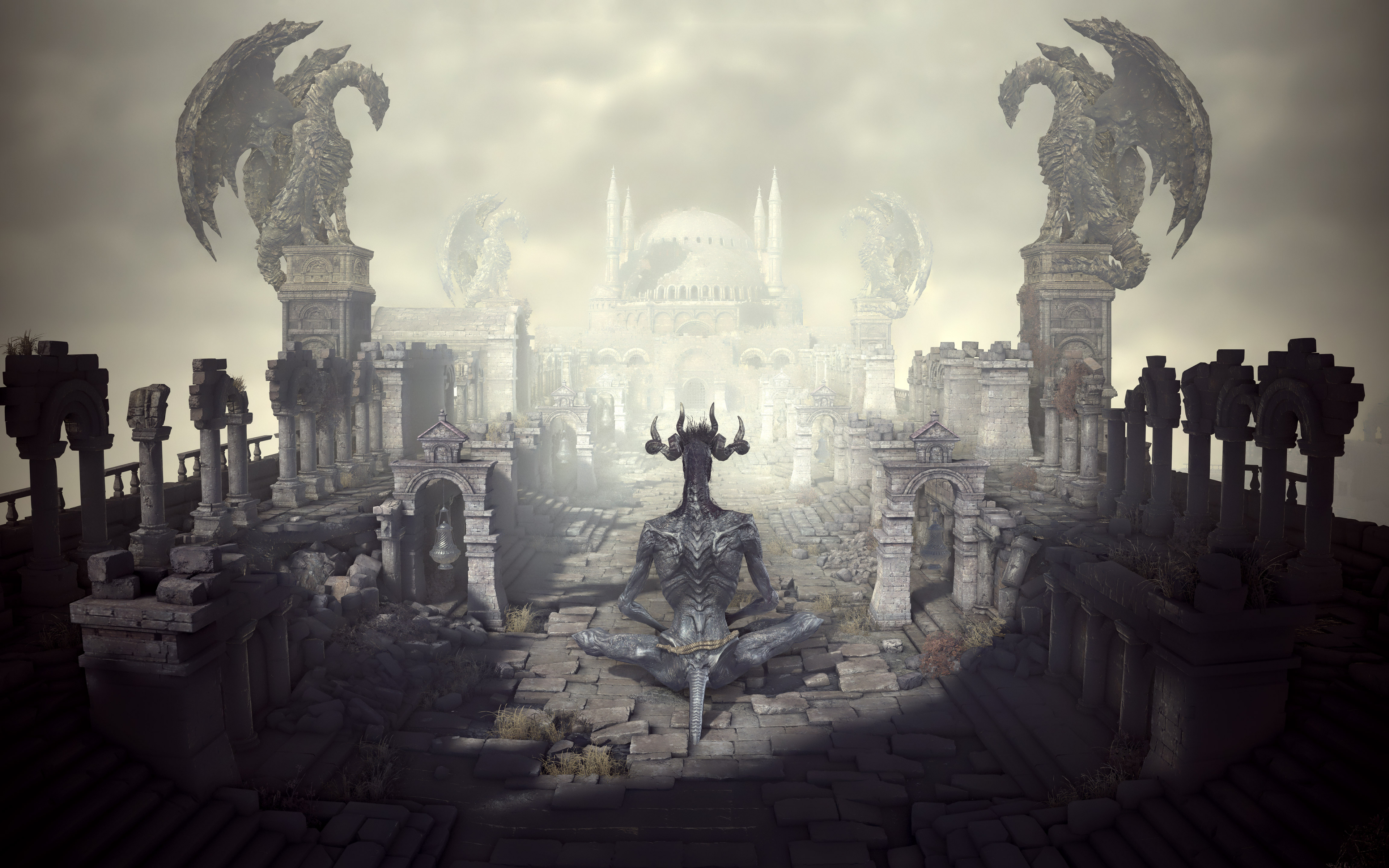 Desktop Wallpaper Dark Souls 3 Demon Game Hd Image Picture