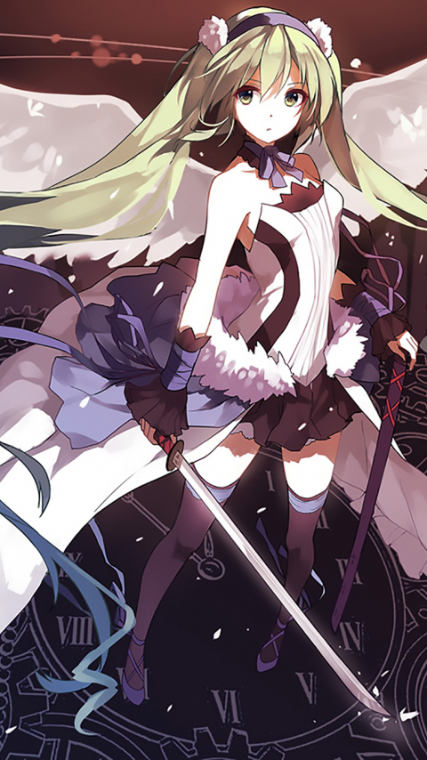 Desktop Wallpaper Hatsune Miku And Sword, Wings, Anime Girl, Hd Image ...