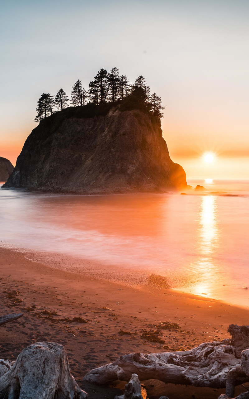 Desktop Wallpaper Coast, Beach, Sunrise, Sea, Cliff, 8k, Hd Image