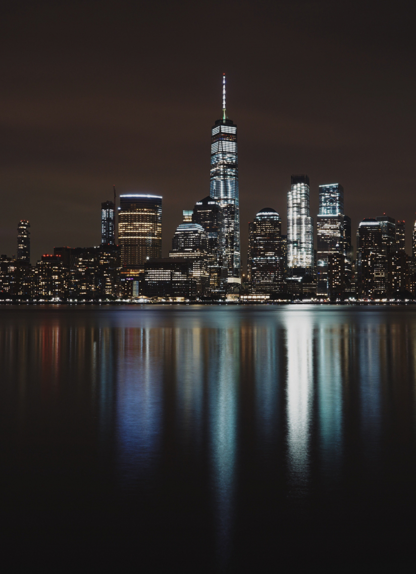 Desktop Wallpaper New York, City, Night, Reflections, 5k, Hd Image