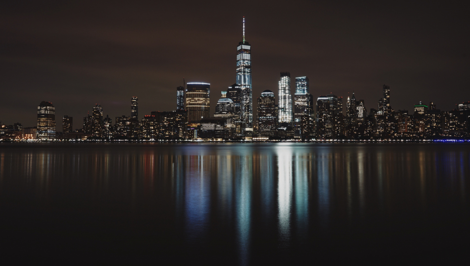 Desktop Wallpaper New York, City, Night, Reflections, 5k, Hd Image