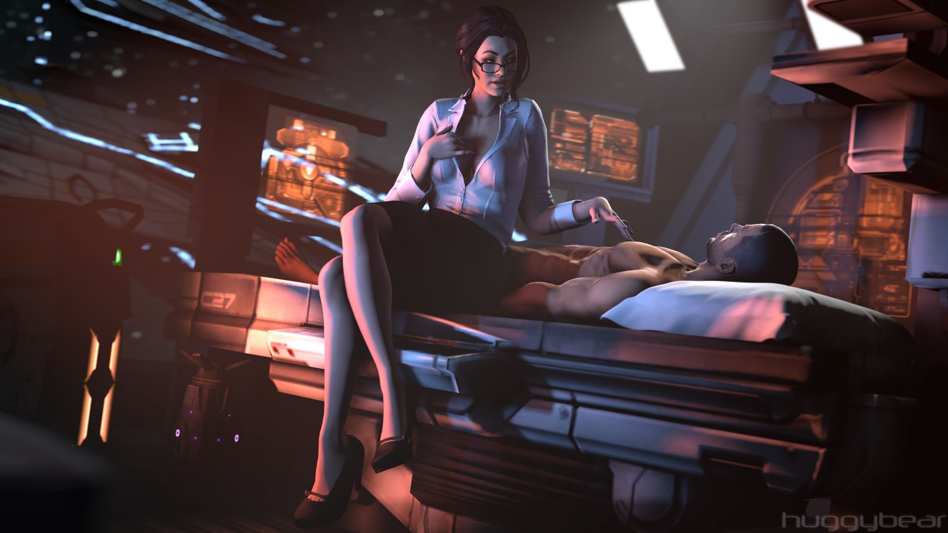 Wallpaper Mass Effect Video game, Miranda Lawson, Commander Shepard