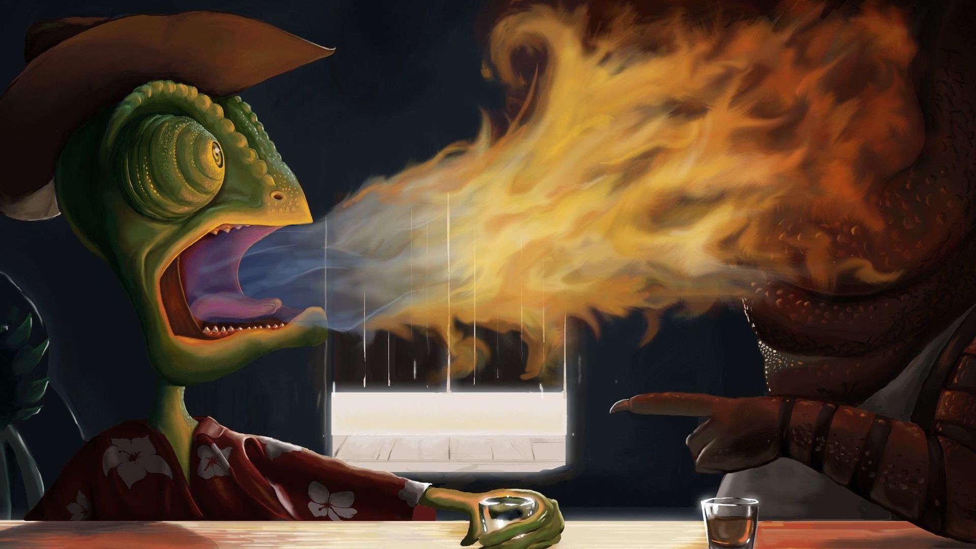 Desktop Wallpaper Rango Animated Movie, Lizard, Art, Hd Image, Picture,  Background, Bdbue
