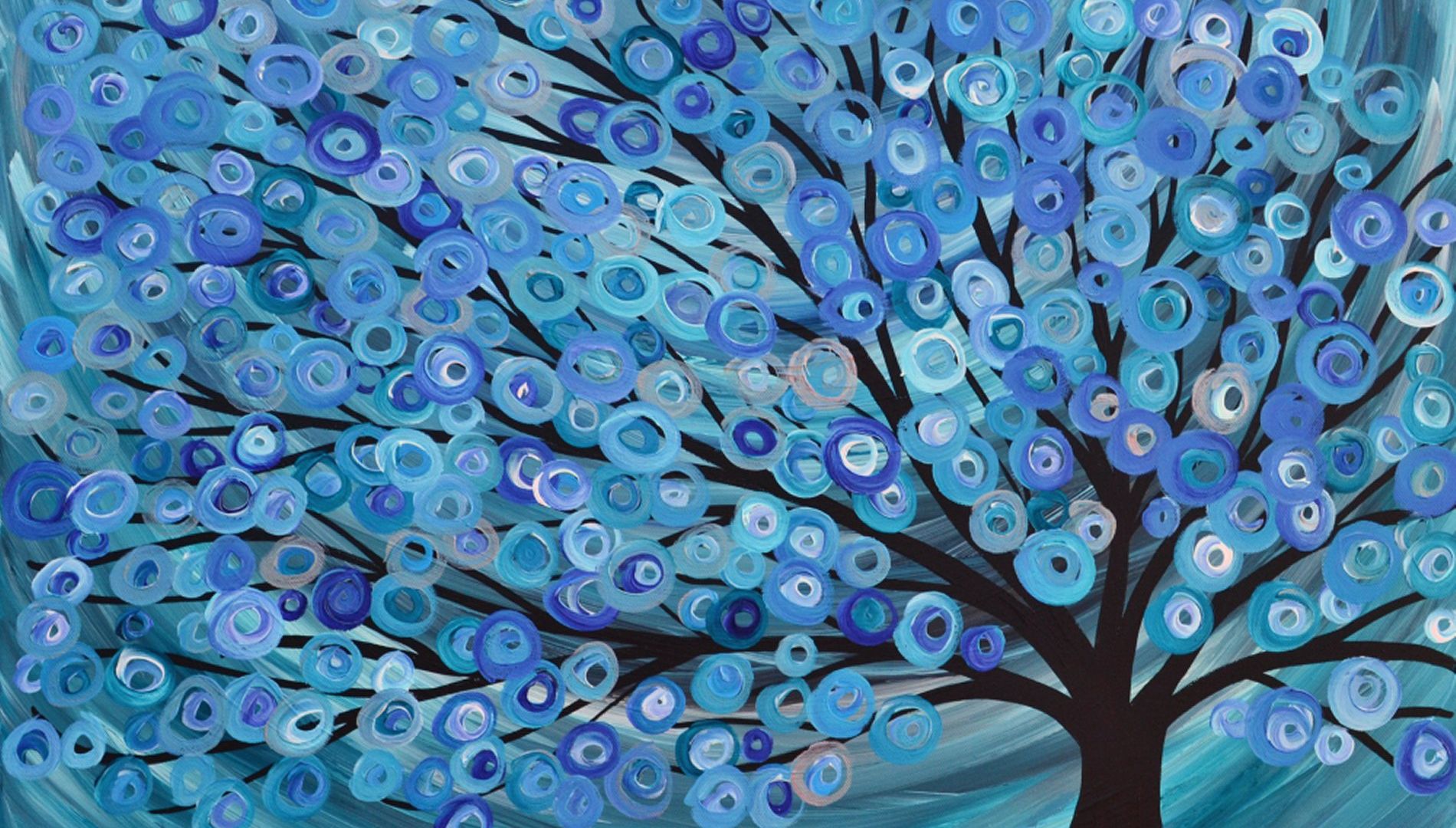 Wallpaper Art, tree, blue