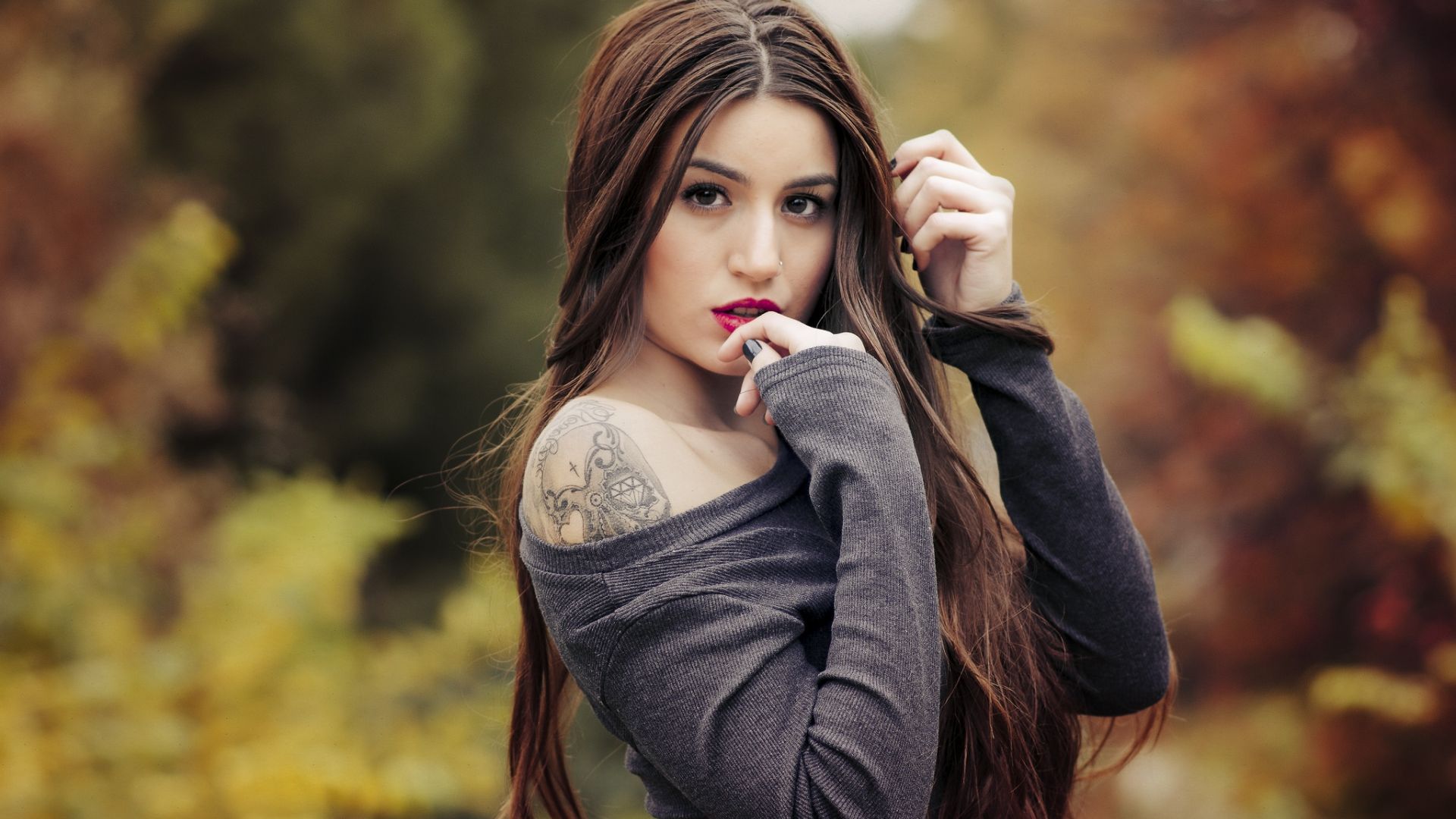 Wallpaper Girl, model, tattoo