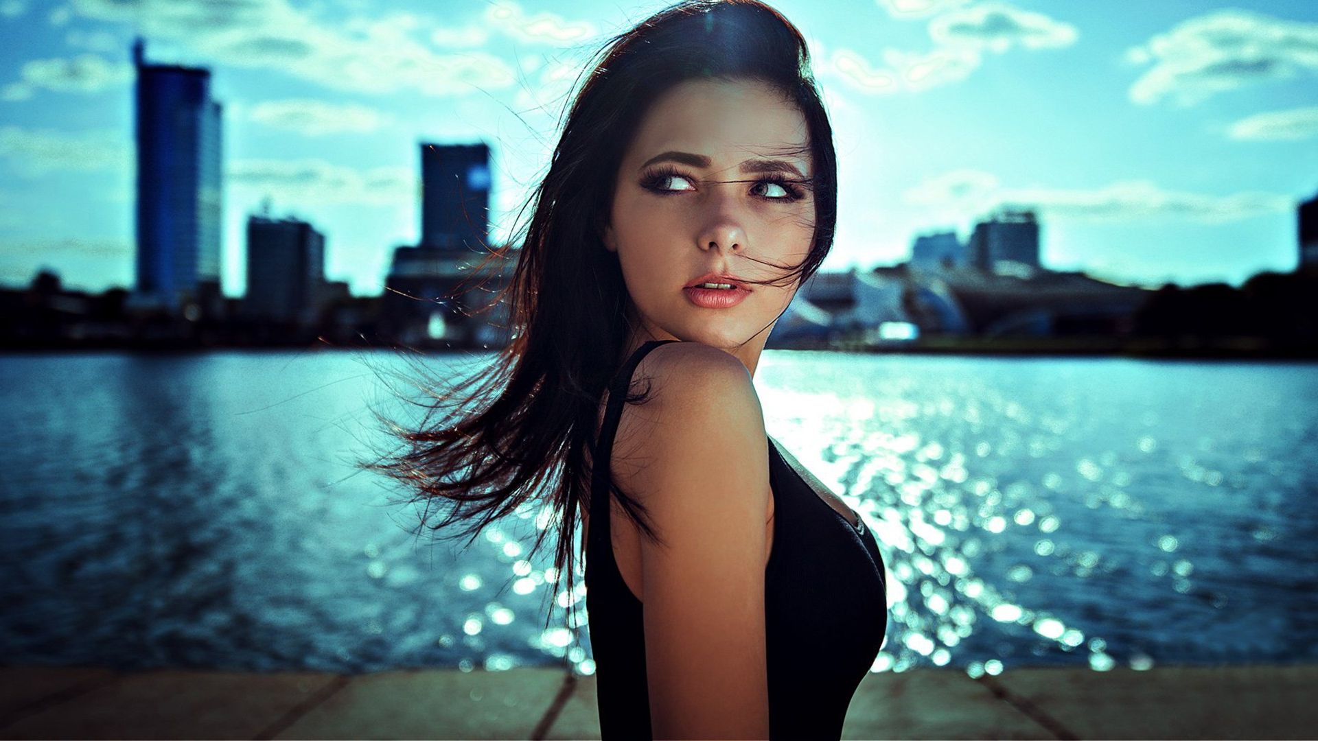 Wallpaper Maria Filippova, model, sunlight, brunette