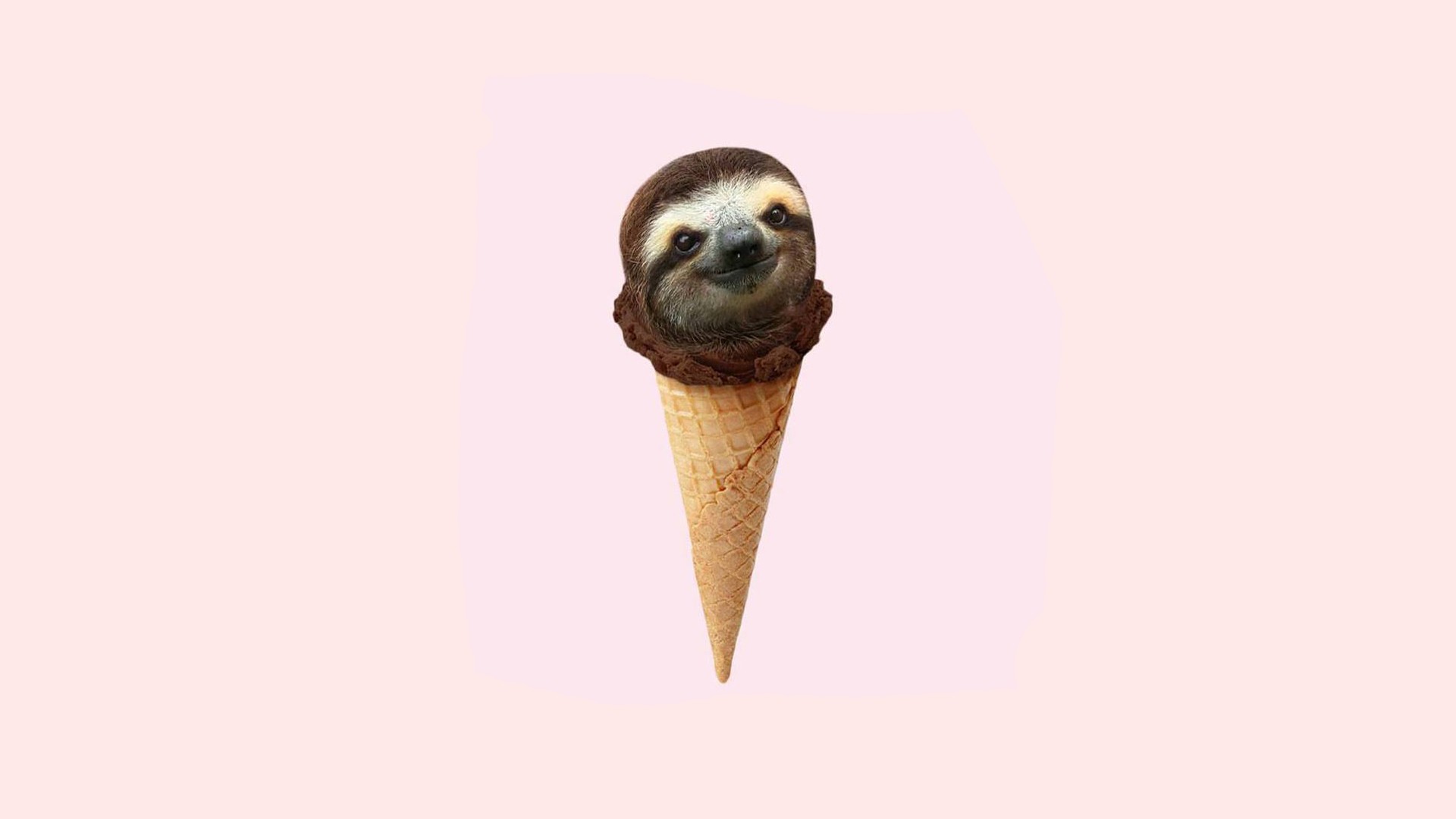 Wallpaper Sloths minimal ice cream cone