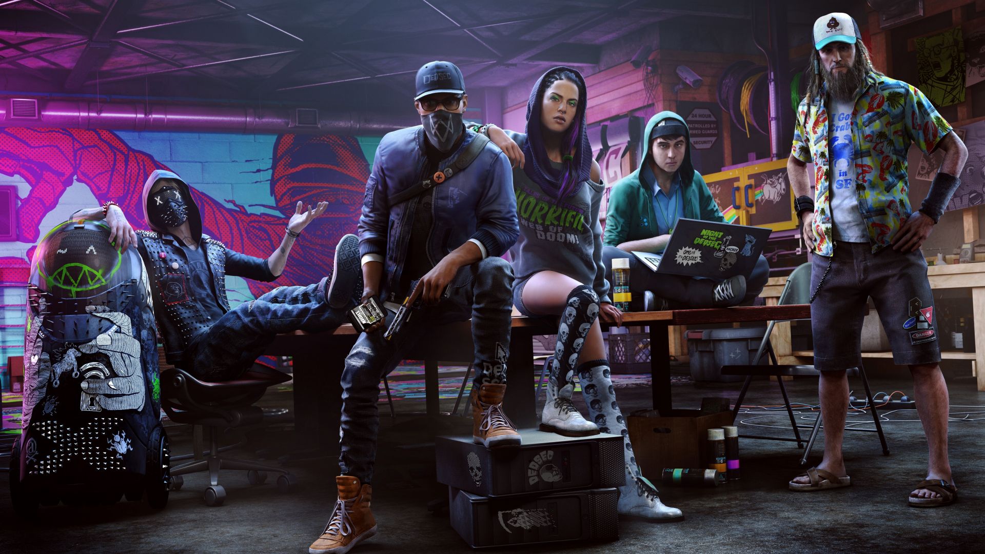 Wallpaper Watch dogs 2 video game characters wallpaper