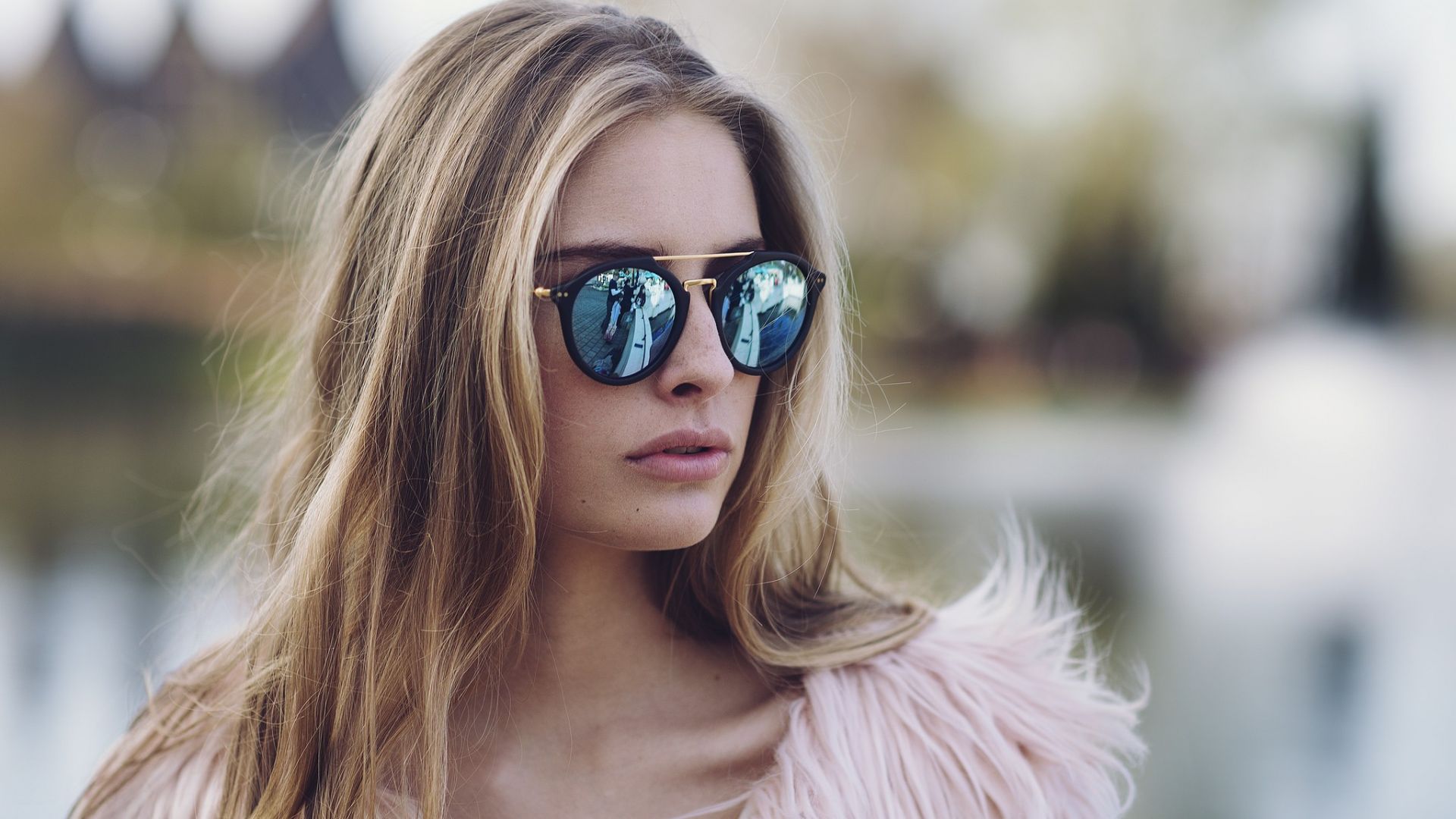 Wallpaper Blonde, girl, sunglasses, model