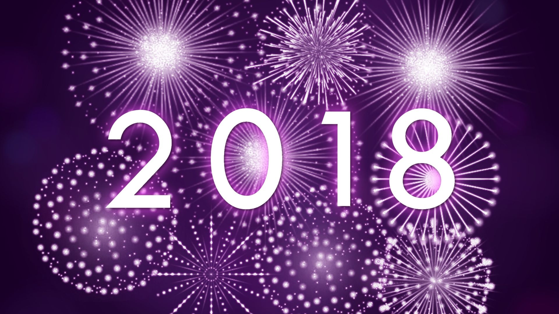 Wallpaper Fireworks, 2018, happy new year, typography, 4k