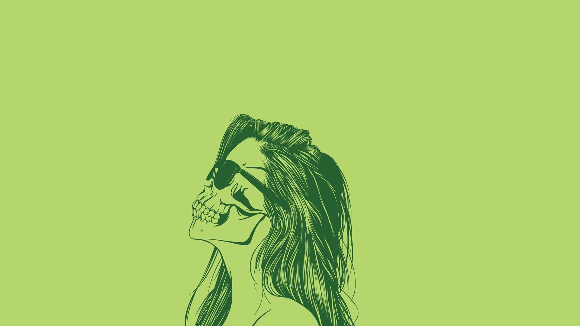 Wallpaper Women skull minimal artwork