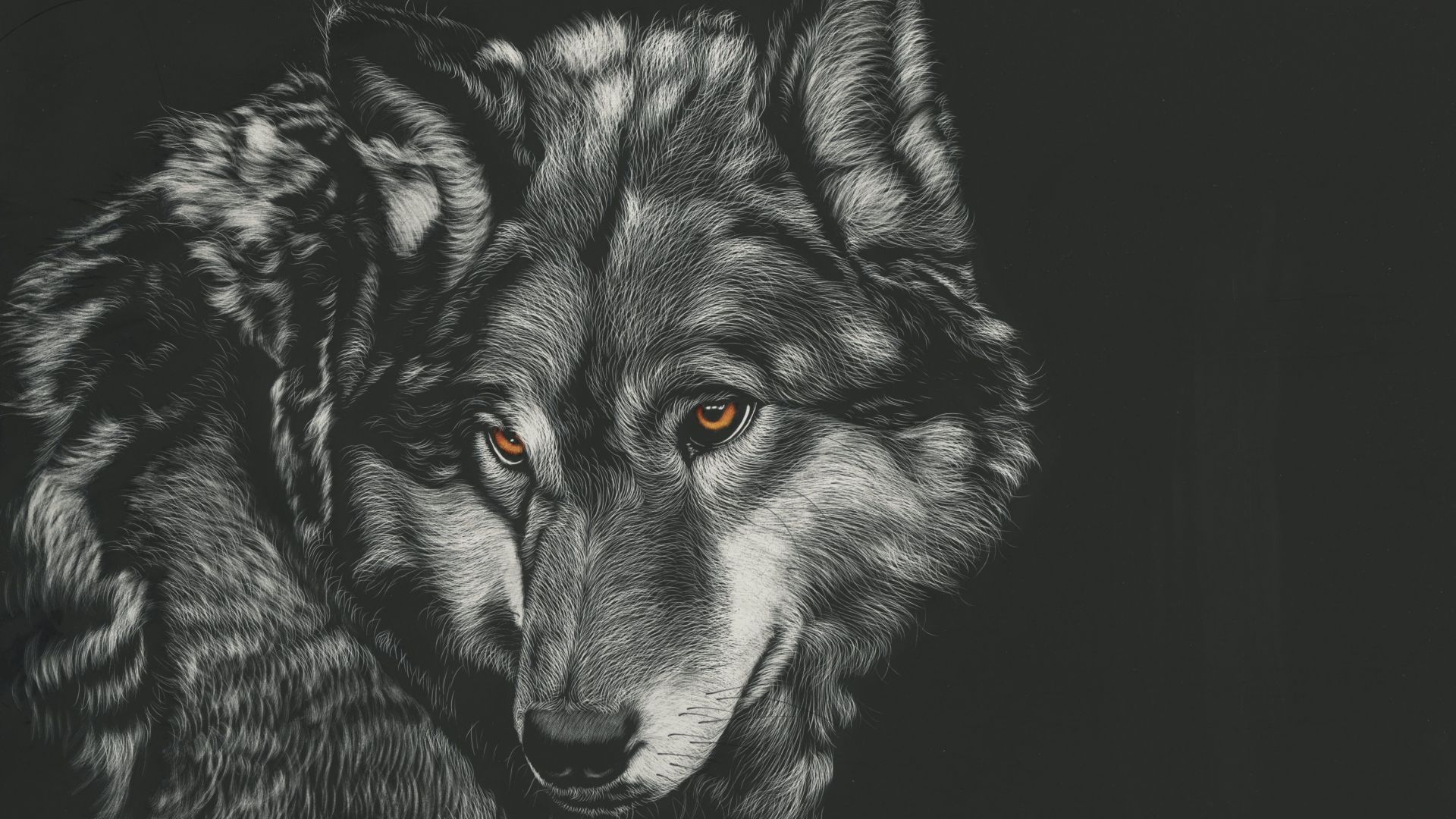 Wallpaper Wolf, painting, artwork, muzzle, 4k