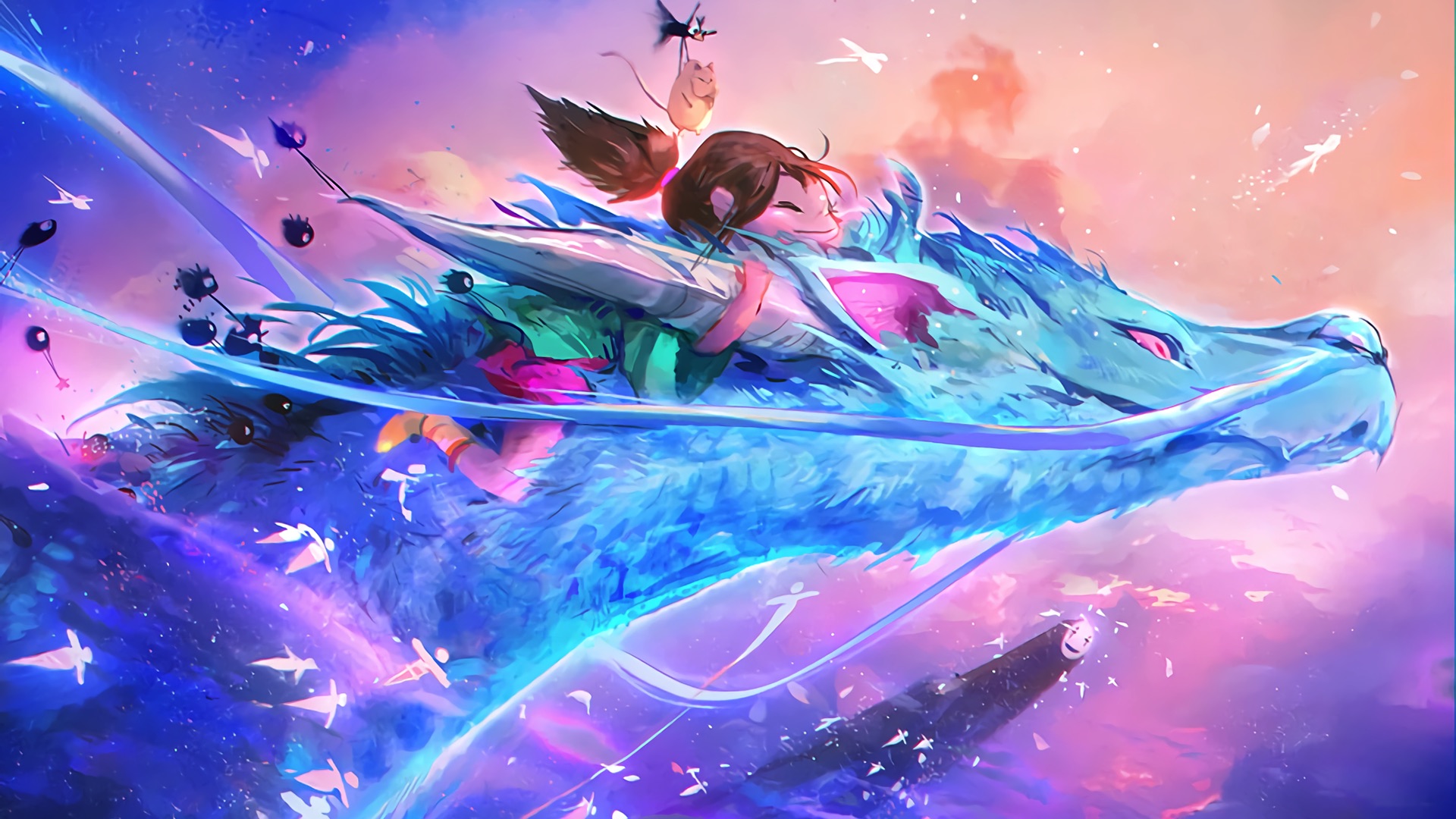 Desktop Wallpaper Dragon, Girl, Flight, Fantasy, Hd Image, Picture,  Background, 046537