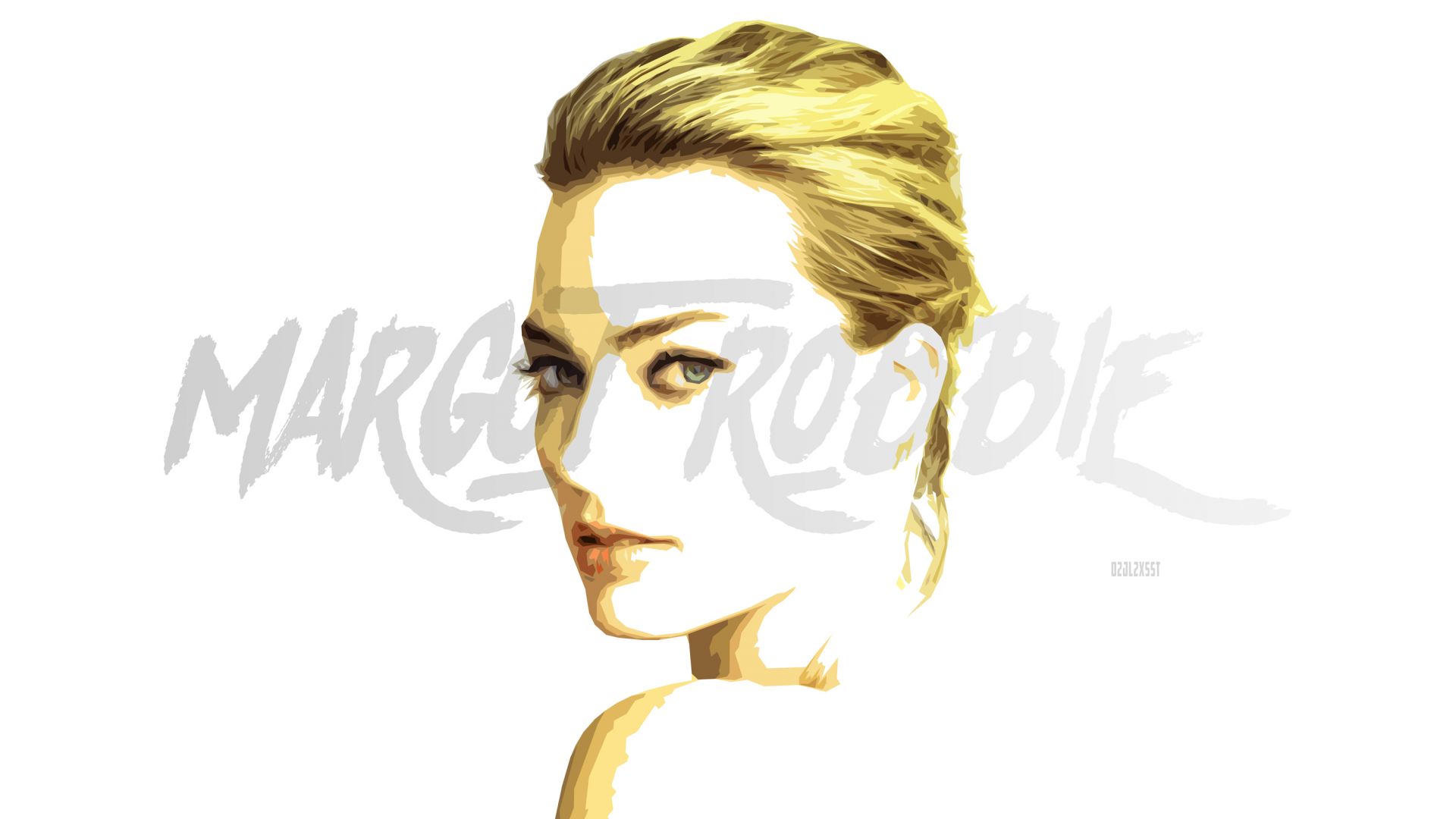 Wallpaper Margot Robbie, face, blonde, actress, art