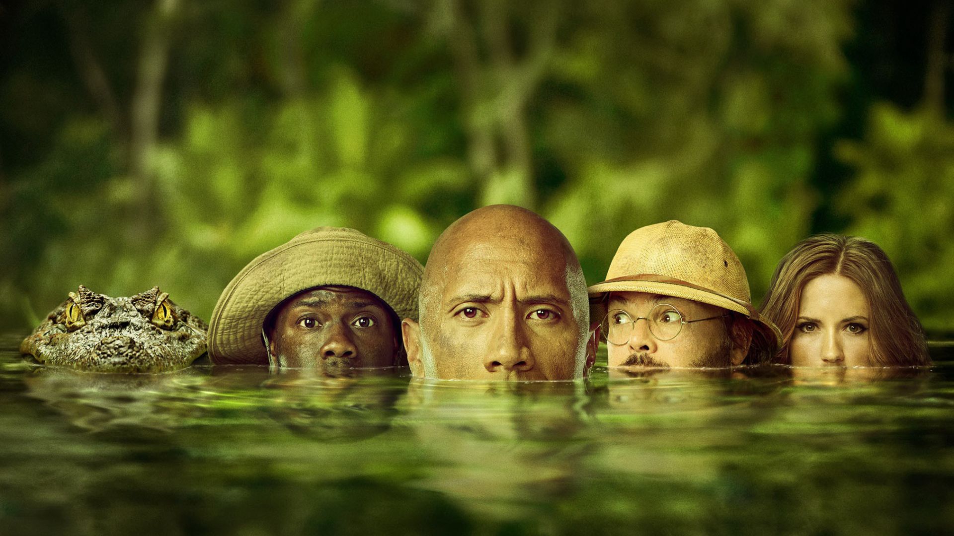 Wallpaper Jumanji: Welcome to the Jungle, lake, movie, forest