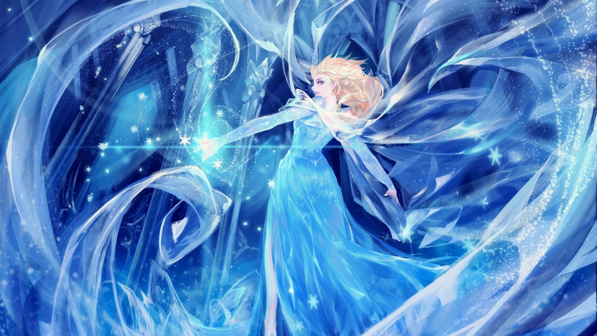 Wallpaper Elsa, Dance, princess, frozen, animated movie, art