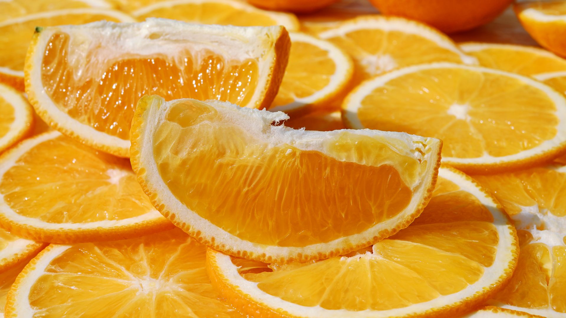Wallpaper Orange, slices, fruits, 4k