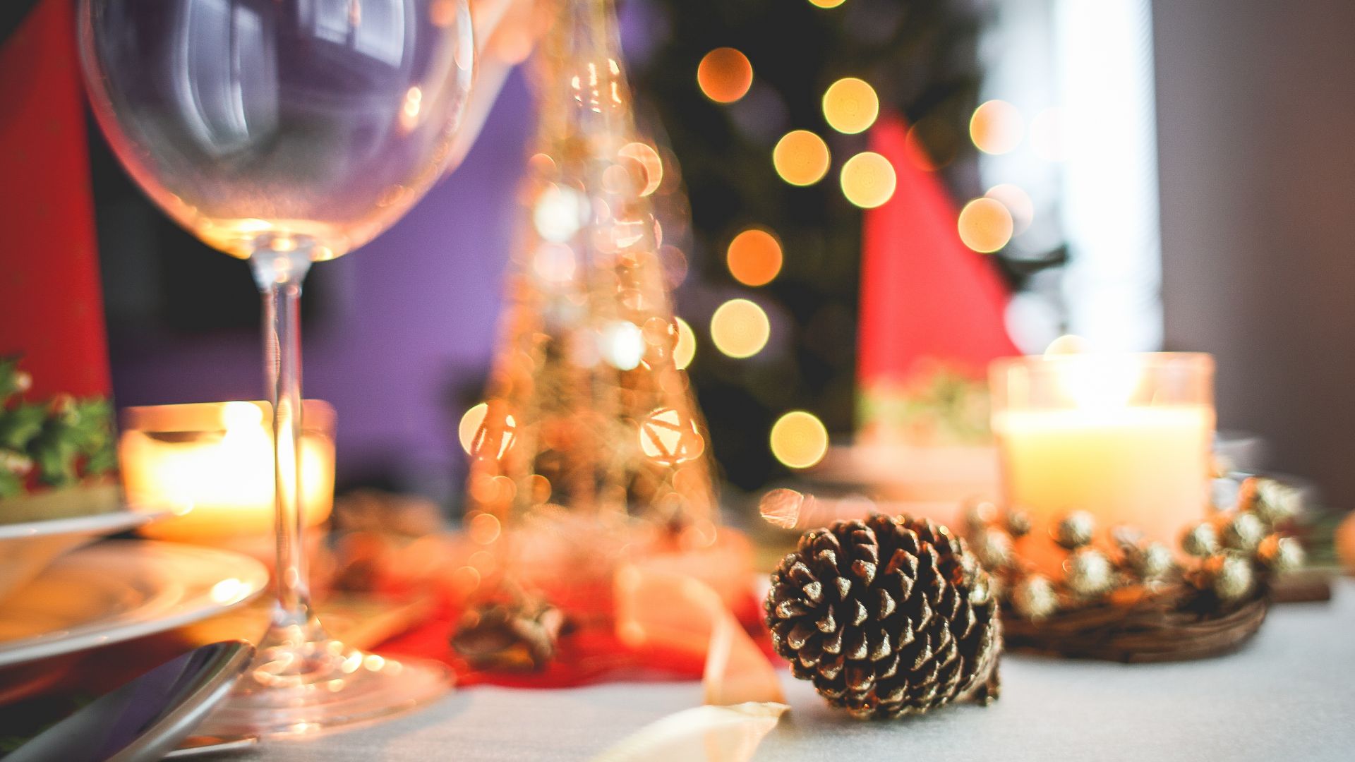 Wallpaper Christmas, new year celebration, wine glass