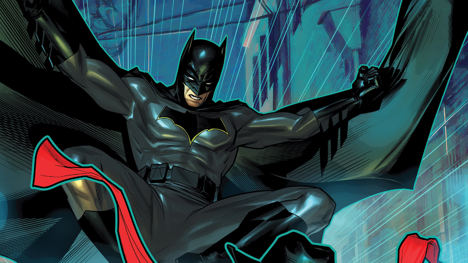 Desktop Wallpaper Batman, Dark, Rain, Jump, Comics, Hd Image, Picture,  Background, 0807fc