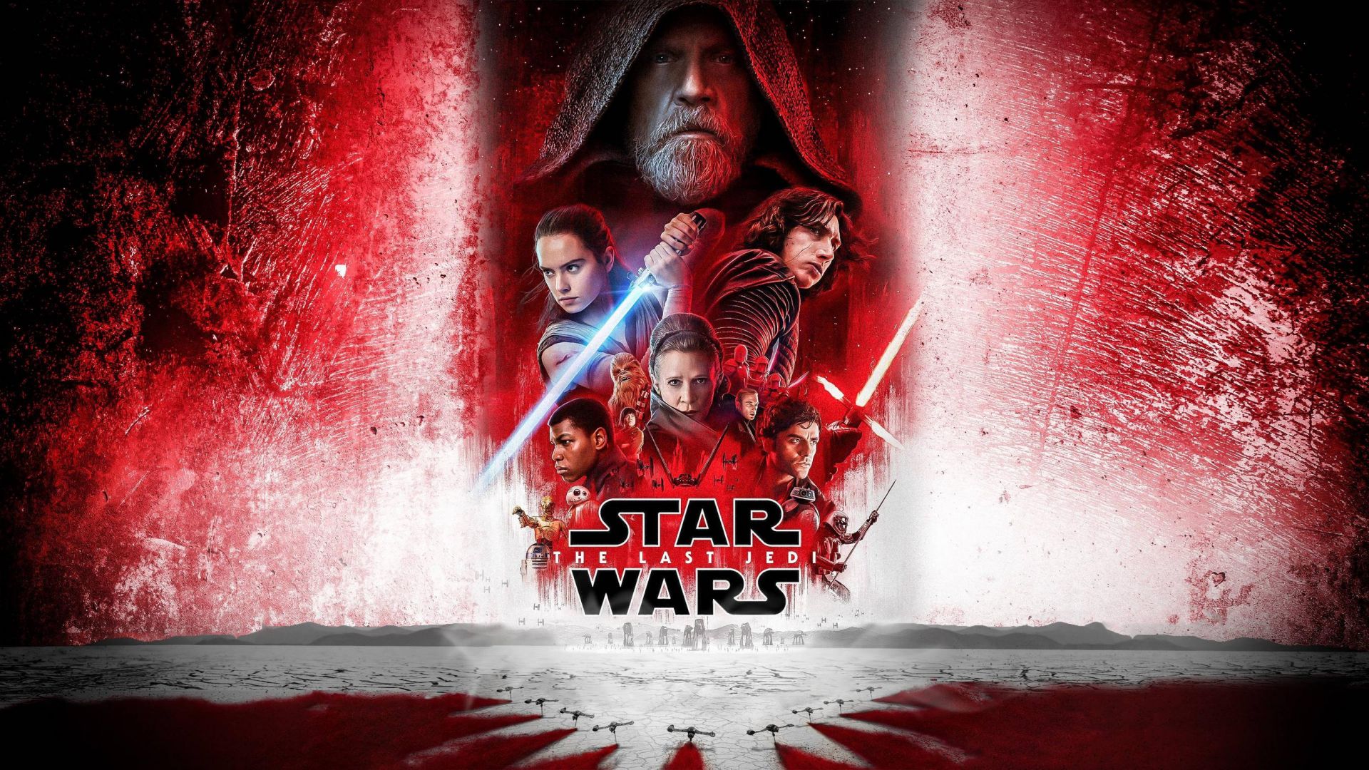 Wallpaper Star Wars: The Last Jedi, 2017 movie, poster, red