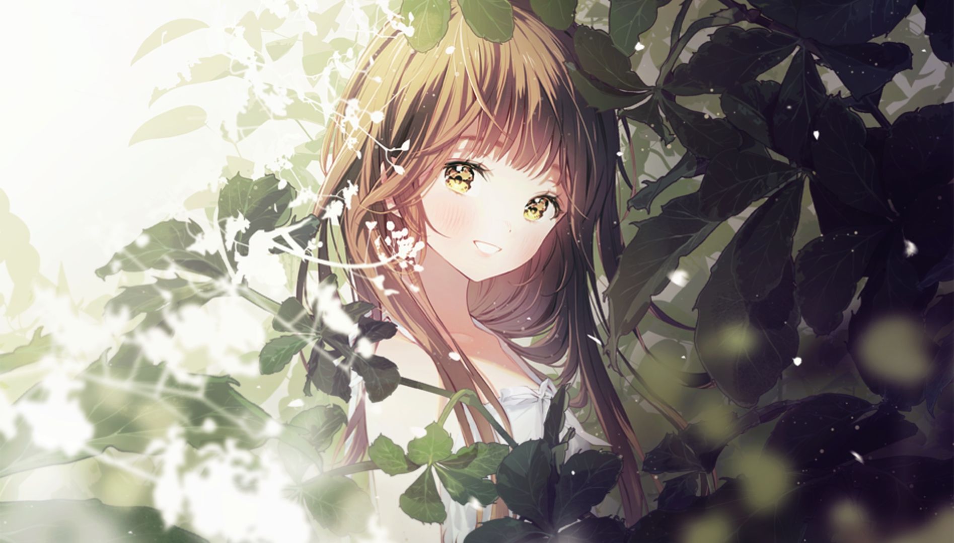 Desktop Wallpaper Smile, Cute Anime Girl, Original, Brown Hair, Hd Image,  Picture, Background, 0829f1