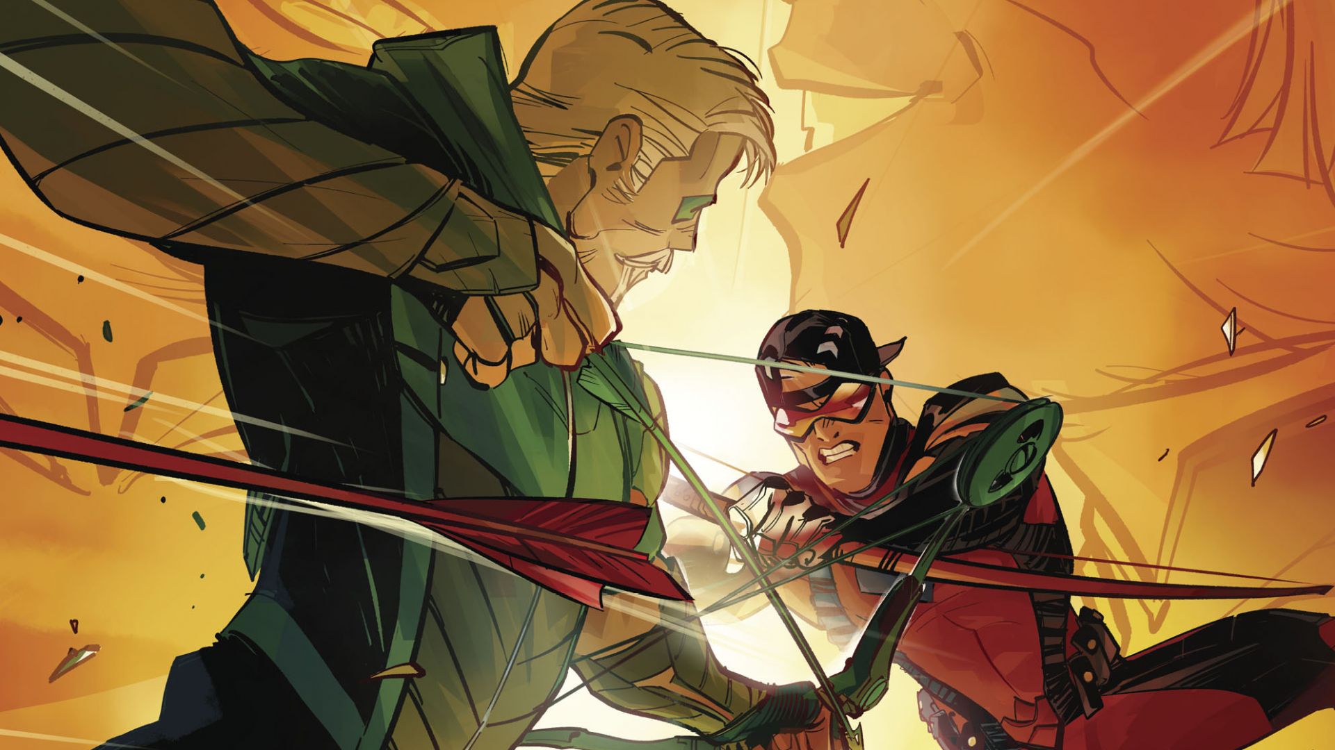 Wallpaper Green Arrow, fight, dc comics
