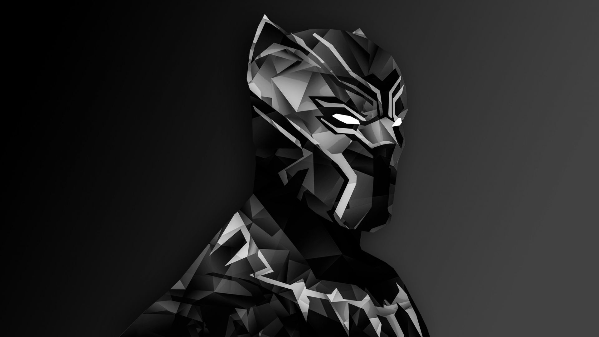 Wallpaper Black Panther, low poly, art, superhero