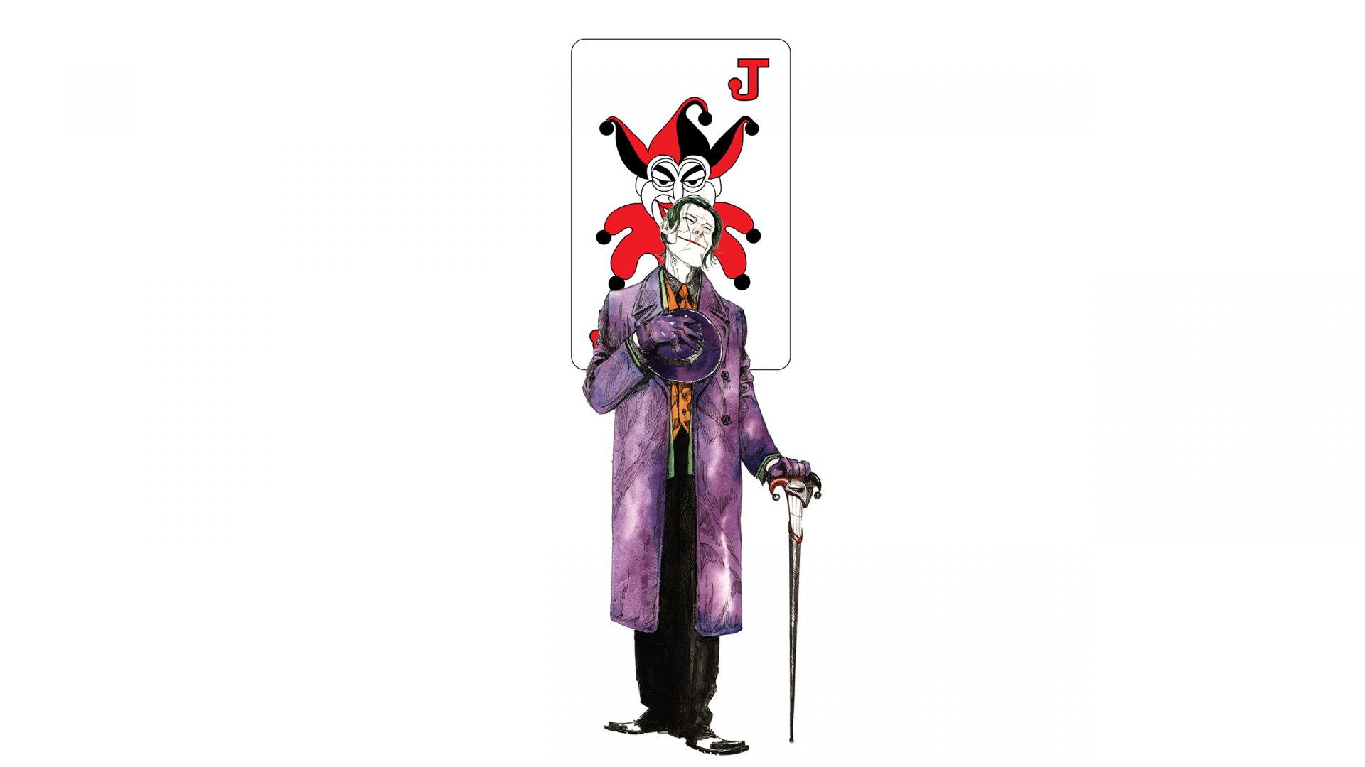 Wallpaper Joker, villain, minimal, art