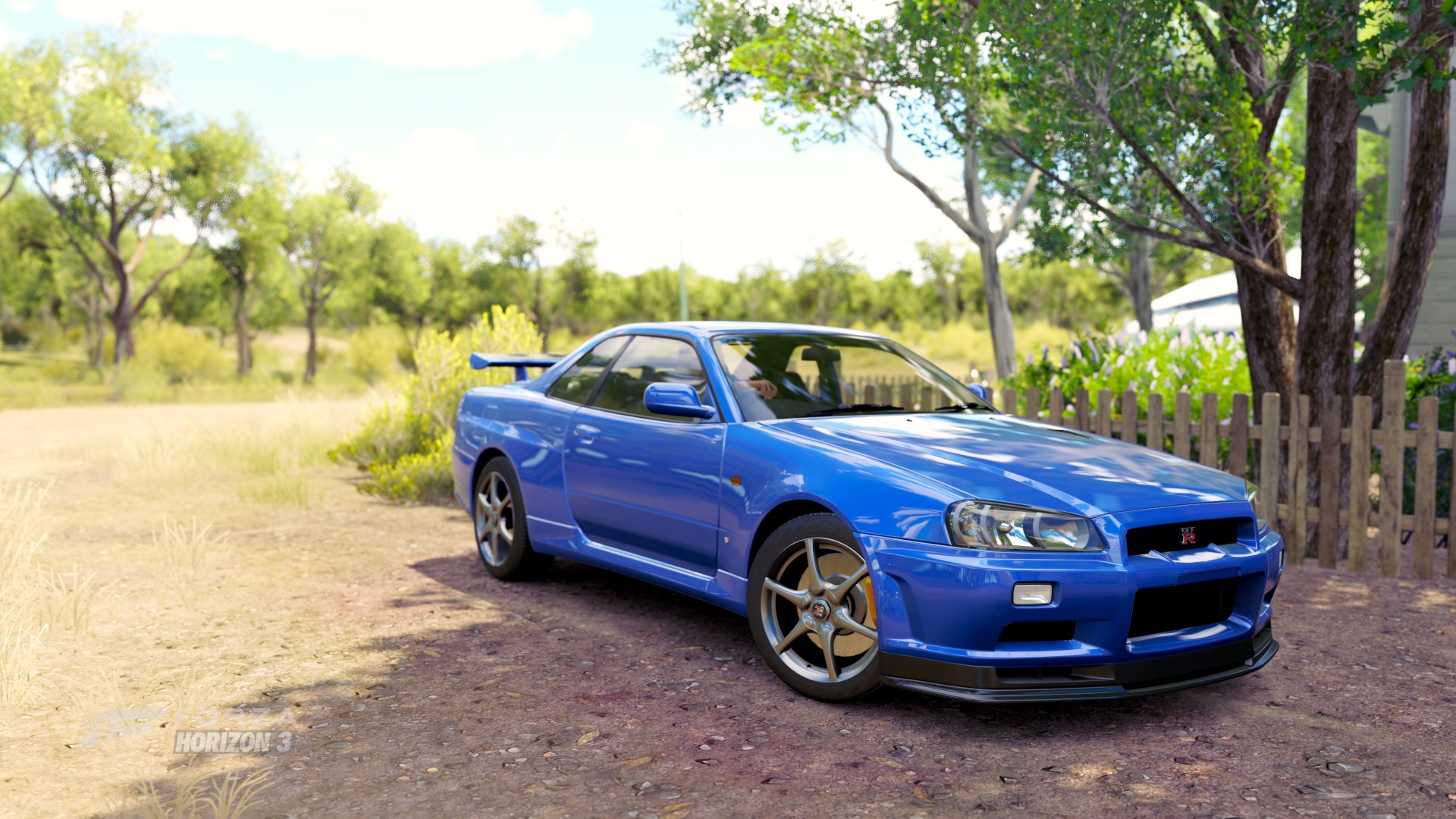 Wallpaper Blue Nissan skyline, car, Forza Horizon 3, video game
