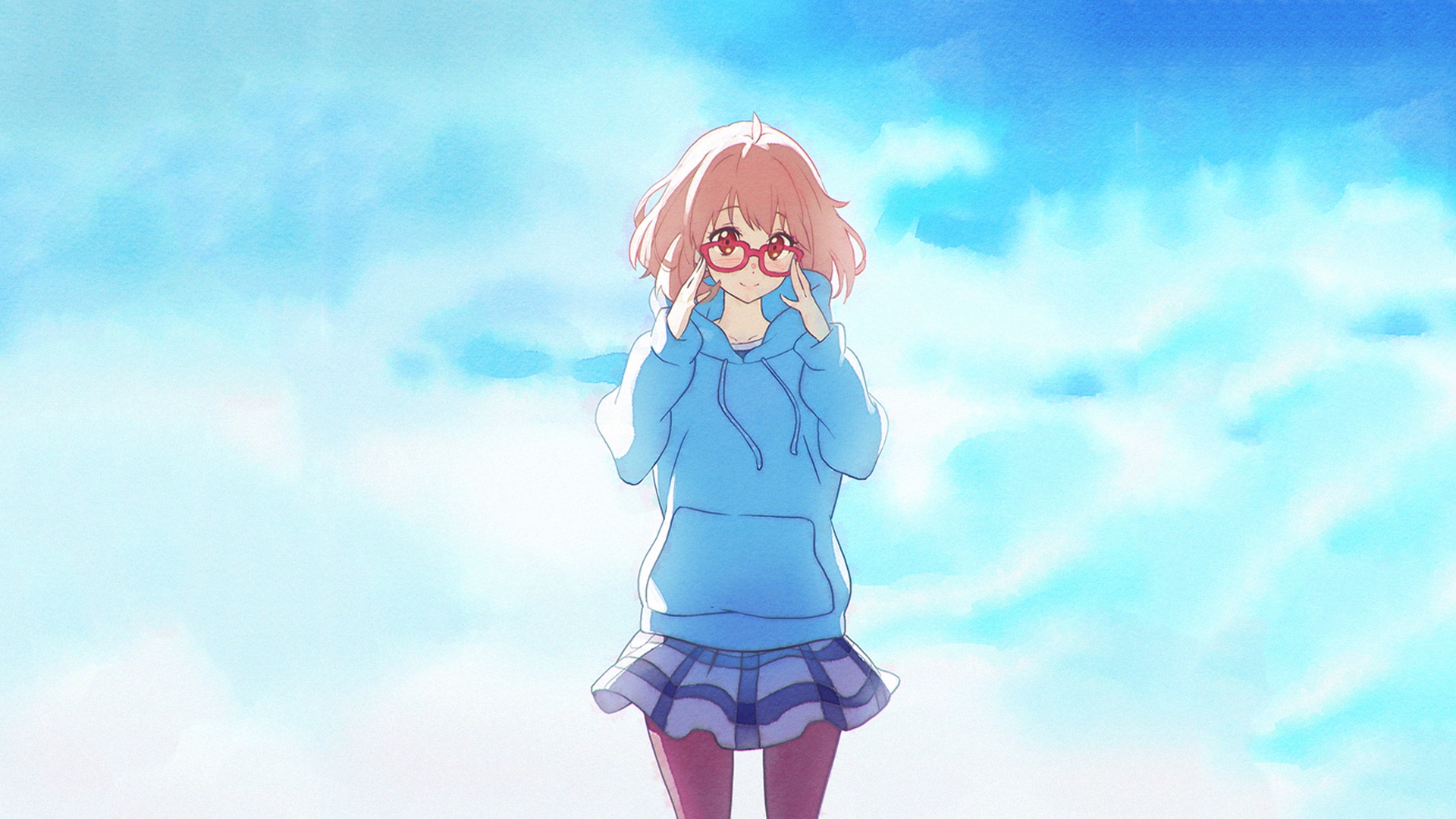 Wallpaper Cute anime, smile, Kyoukai no Kanata, Mirai Kuriyama, short hair