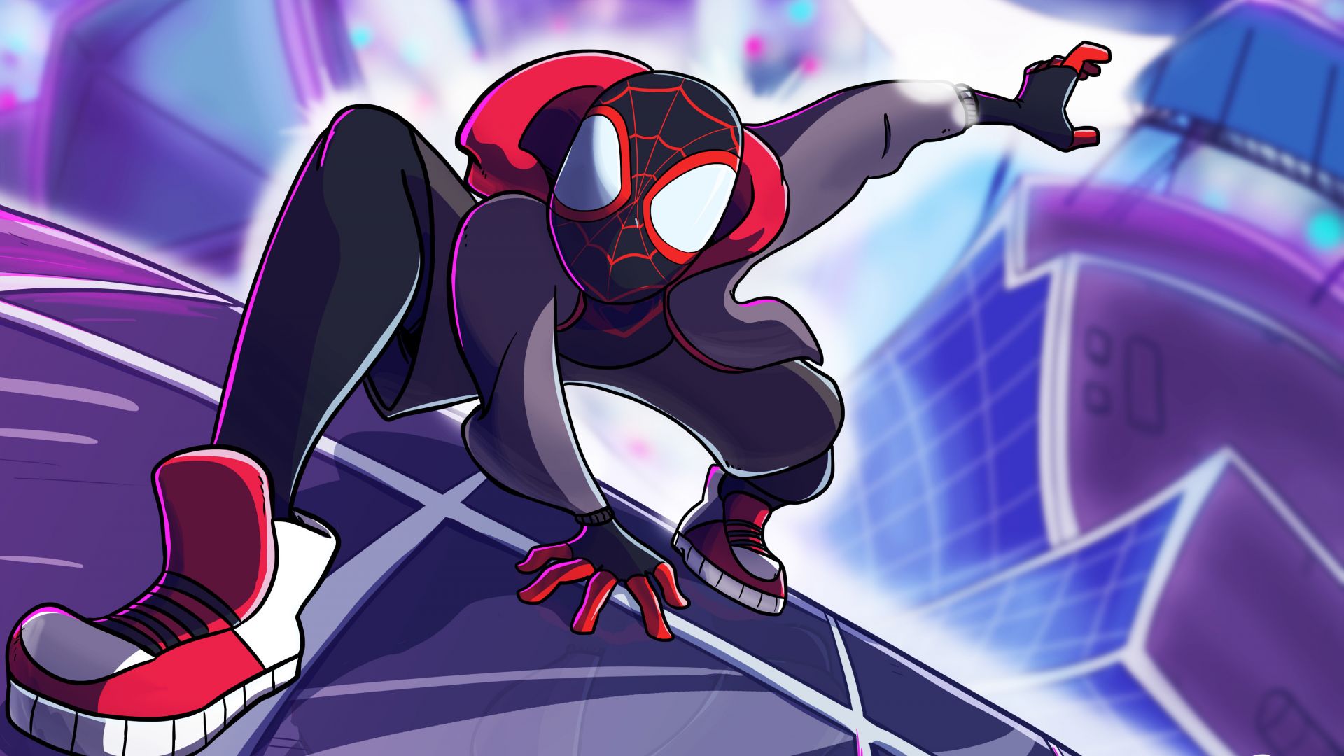 Wallpaper Spider-Man: Into the Spider-Verse, fan art, 2018, artwork, 4k