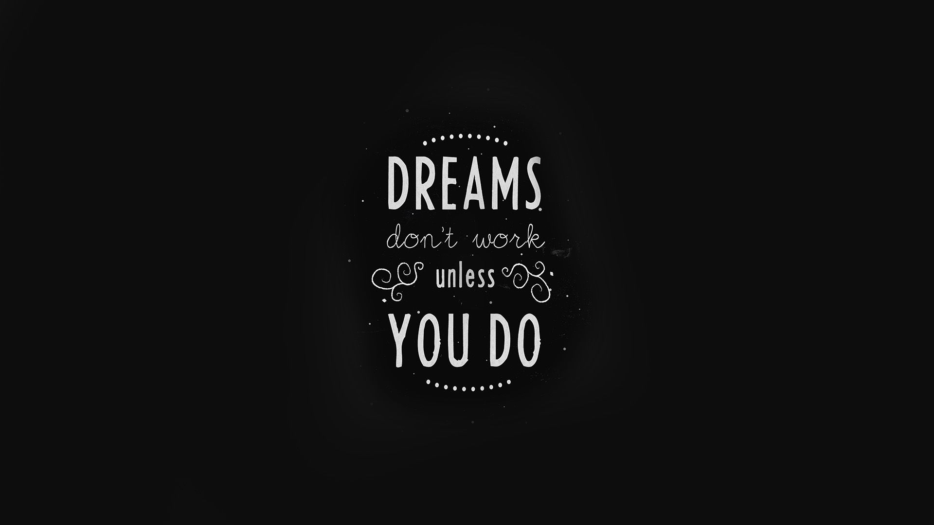Wallpaper "Dreams don't work unless you do", quote, typography