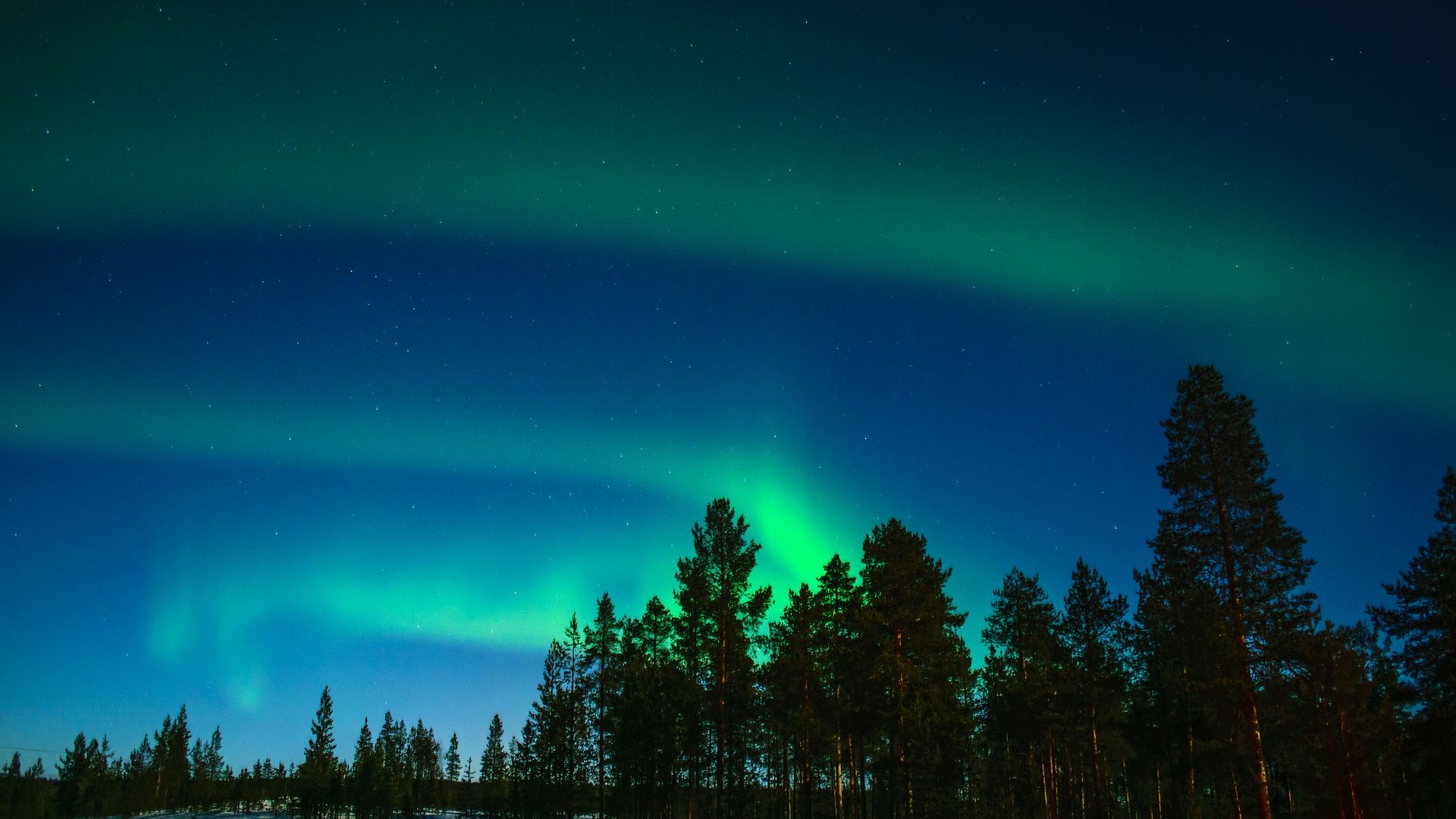 Wallpaper Aurora, borealis, night, nature