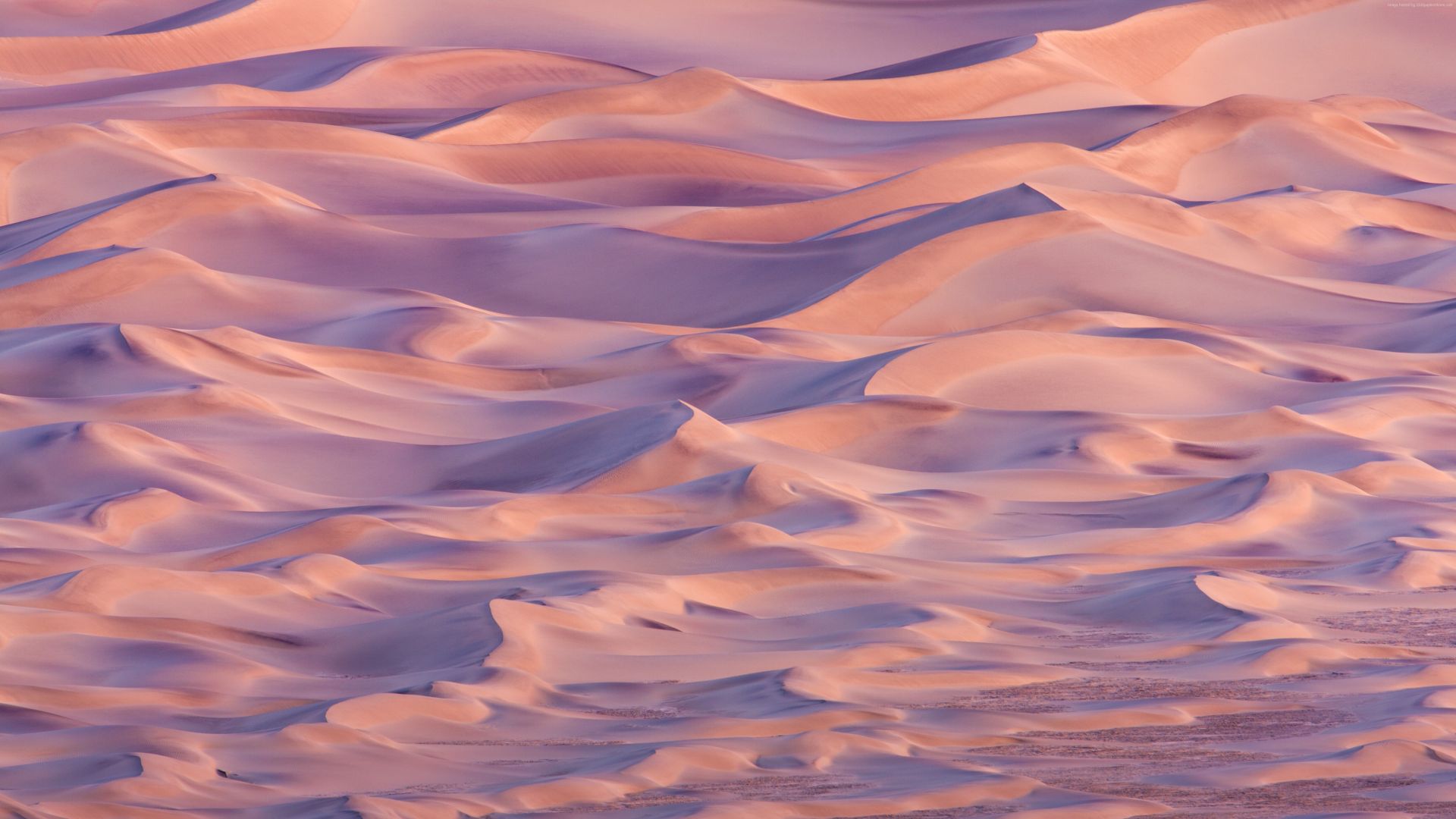 Wallpaper Desert sands, dunes, sunset, nature