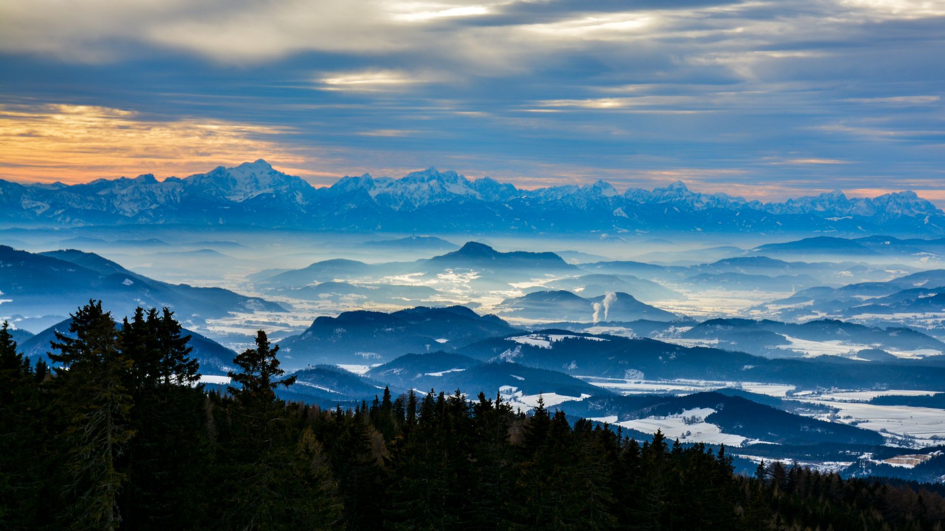 Wallpaper Mountains, nature, horizon, Austria