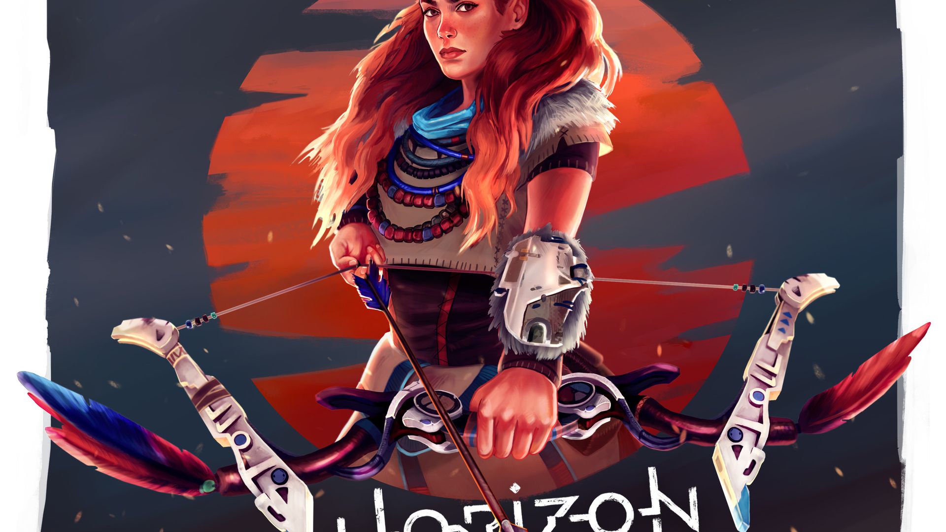 Wallpaper Horizon zero dawn, Aloy, girl warrior