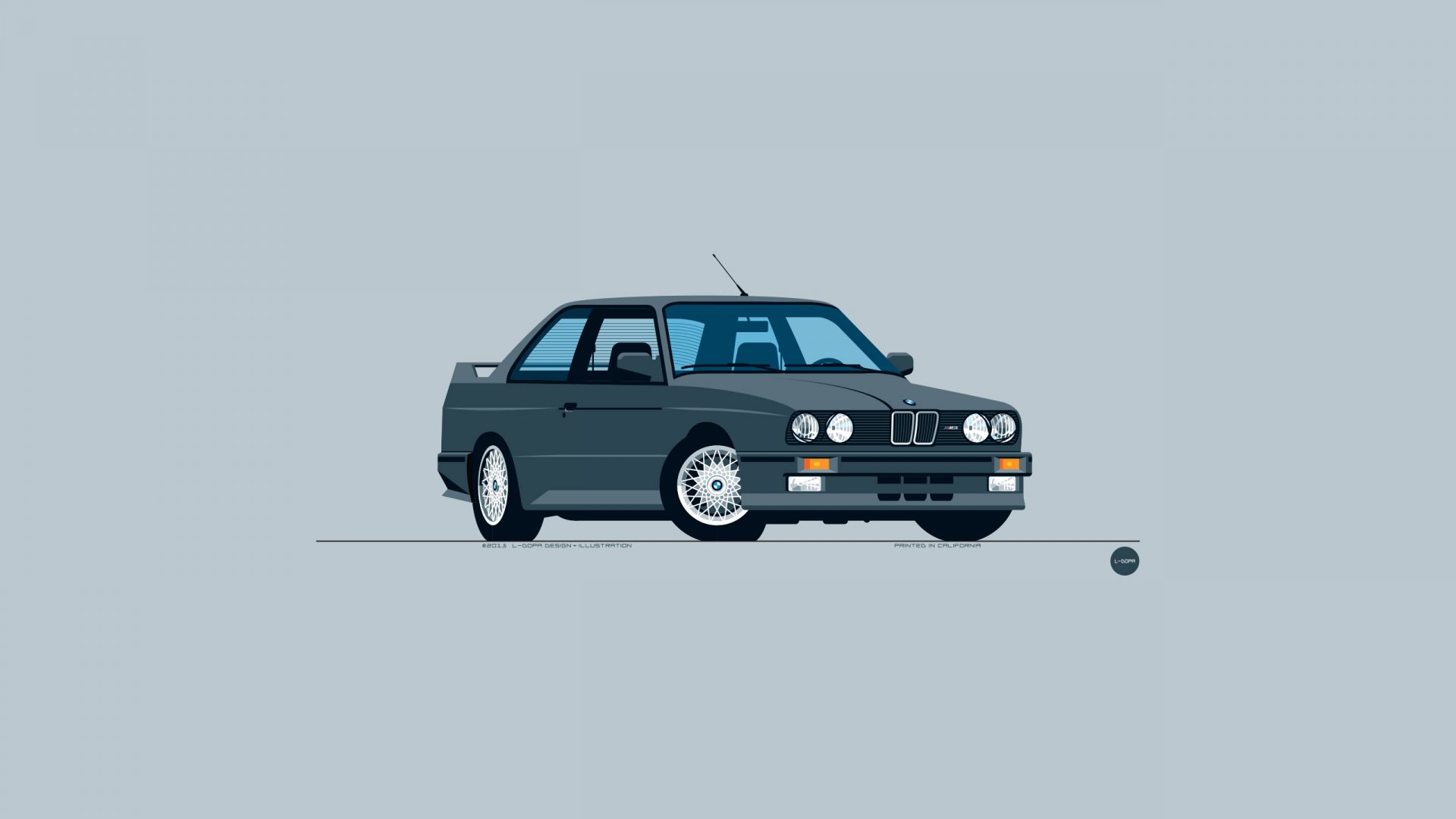 Wallpaper BMW classic car, minimal, front view, art