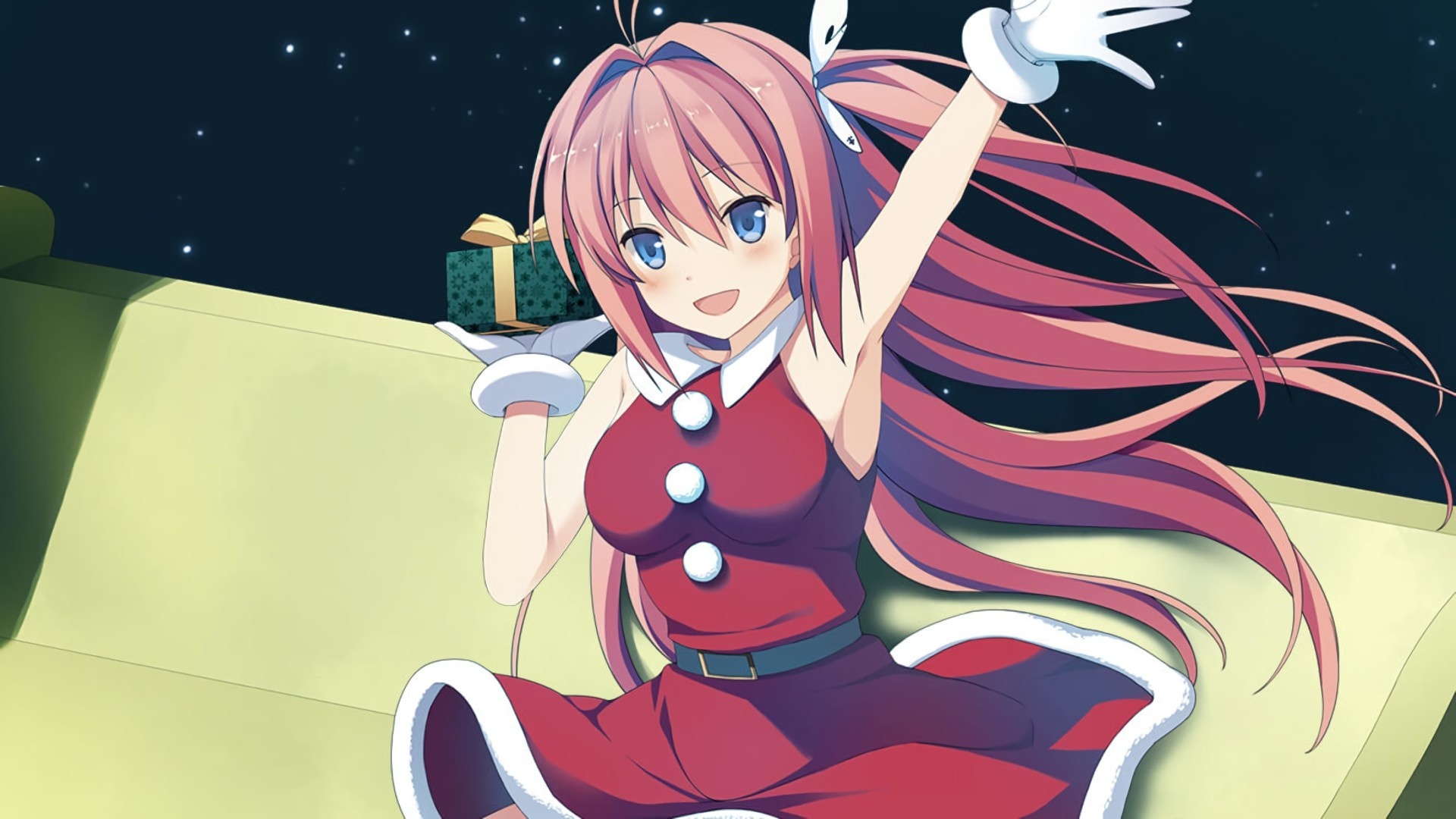 Wallpaper Santa Asuka Kurashina, anime girl, long hair