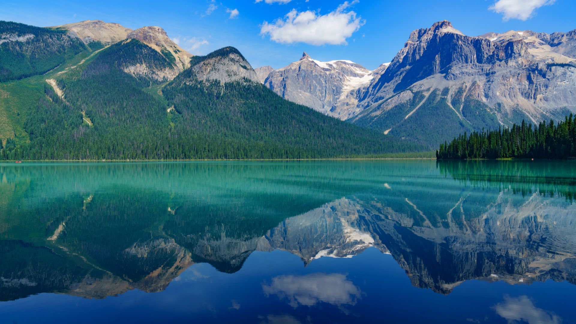 Wallpaper Lake, reflections, mountains, nature, trees, 5k