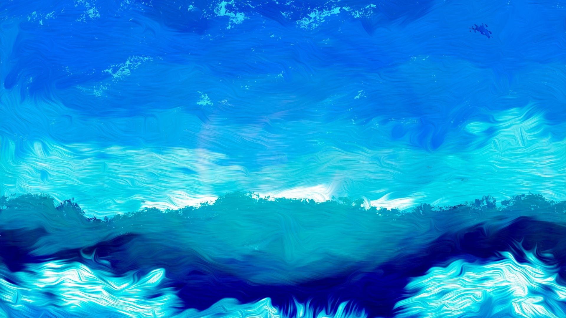 Wallpaper Illustration, blue sky, clouds, artwork