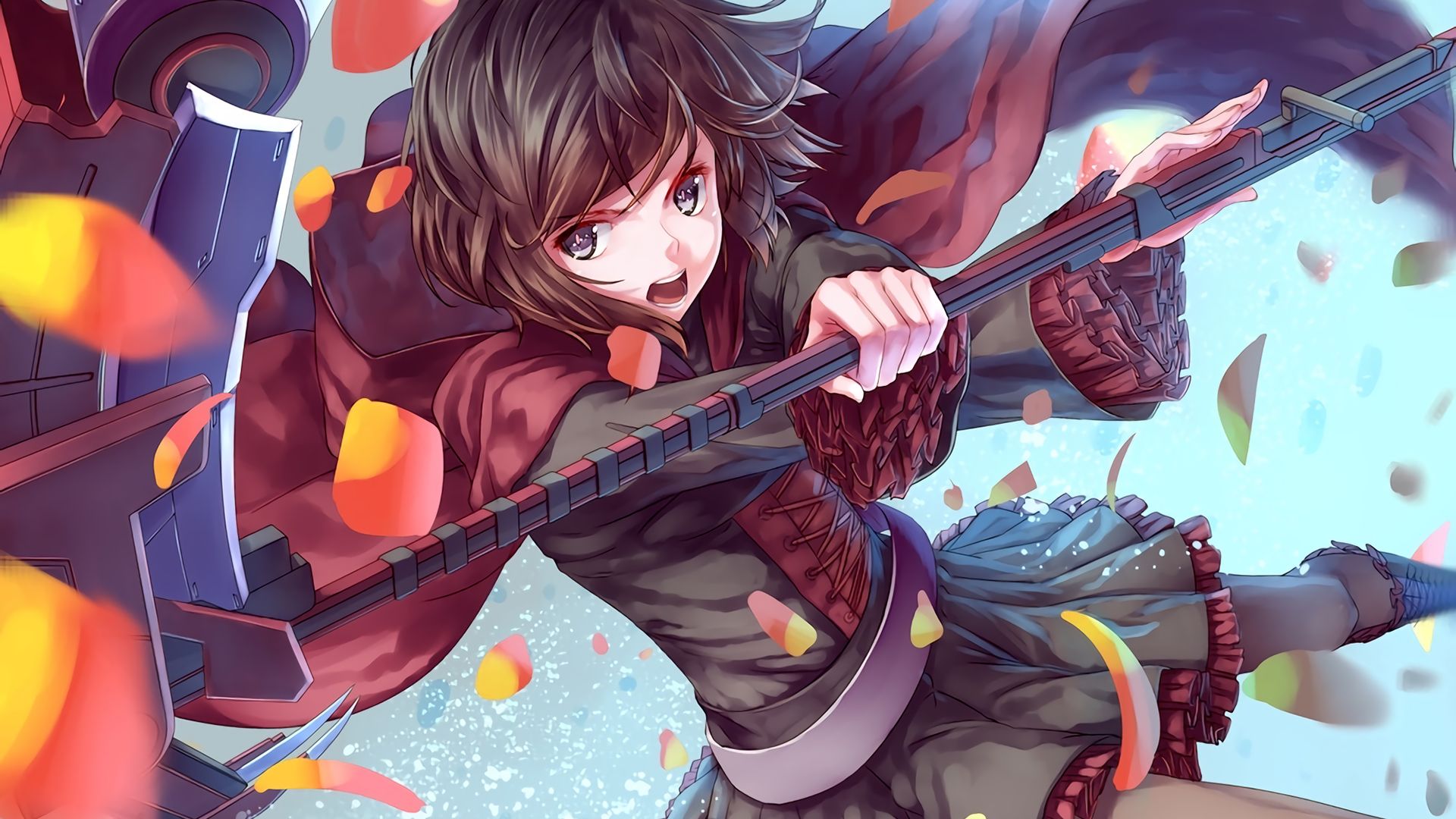 Wallpaper Fight, angry anime girl, RWBY, Ruby Rose