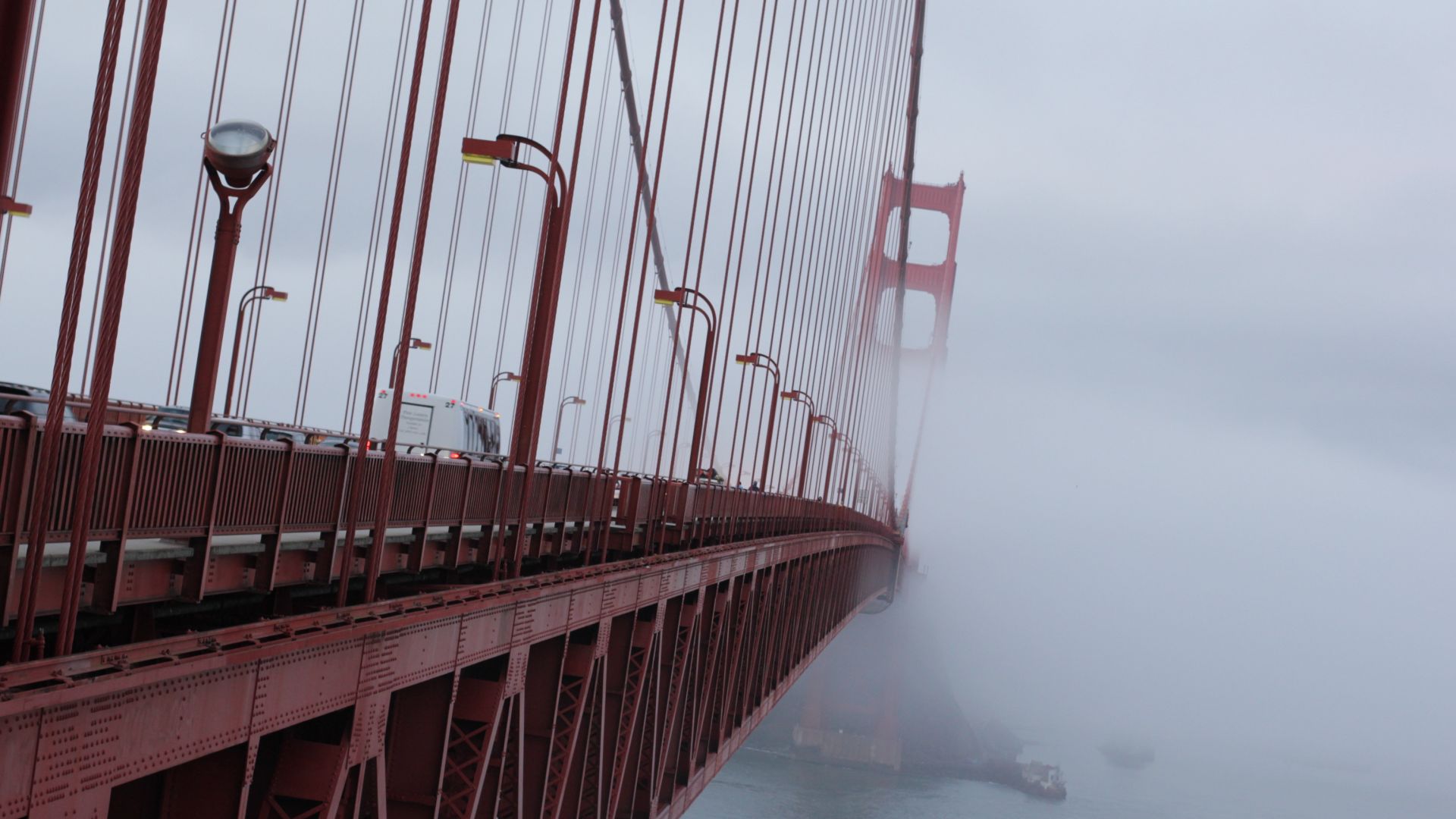 Wallpaper Golden Gate Bridge, bridge, clouds