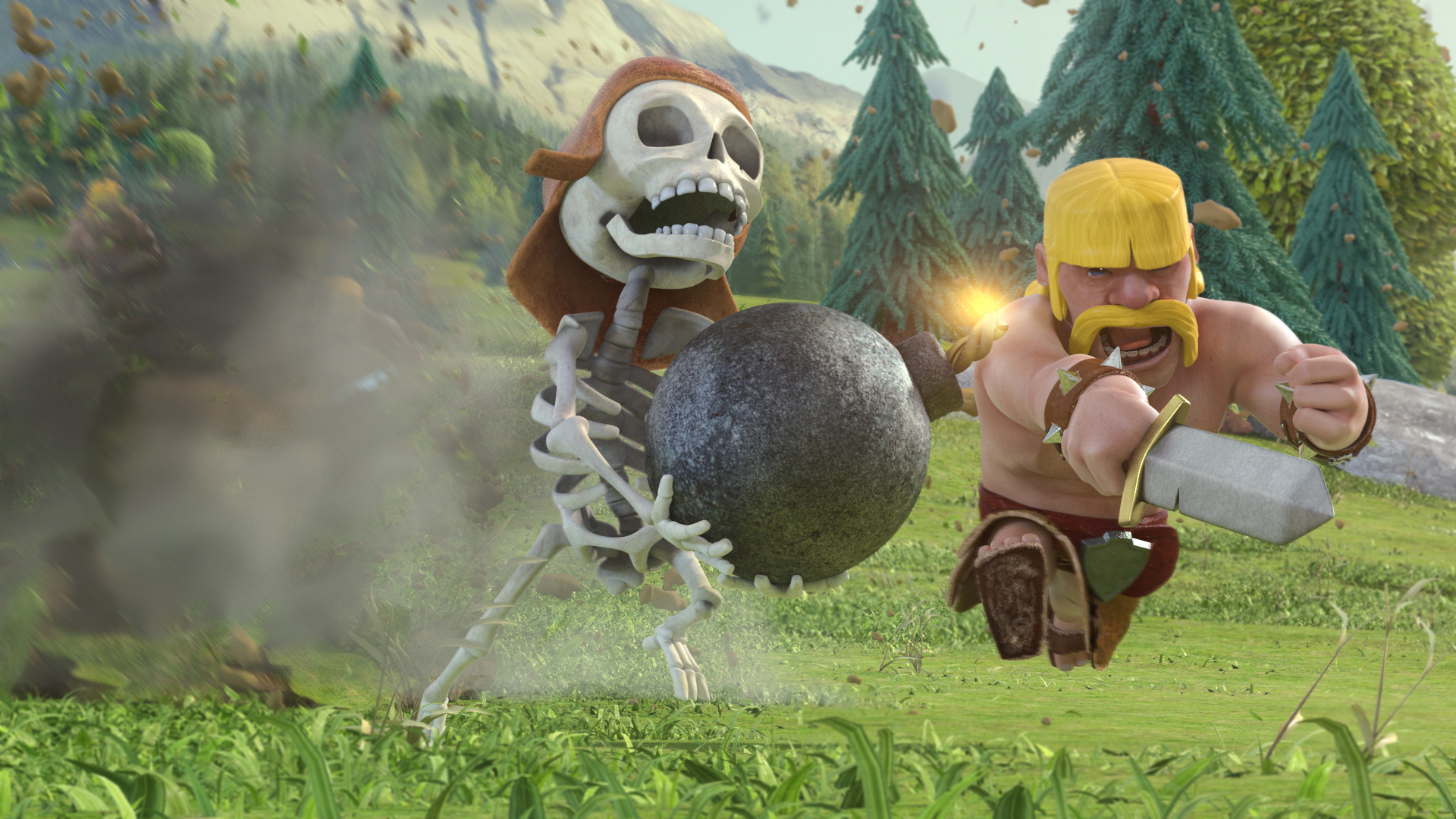 Wallpaper Clash of clans, warrior, ghost, barbarian