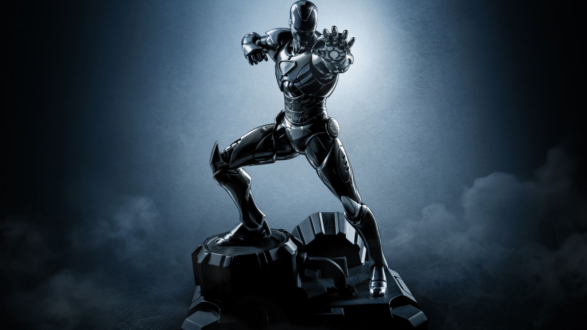 Wallpaper Iron man, statue, new black suit, 5k