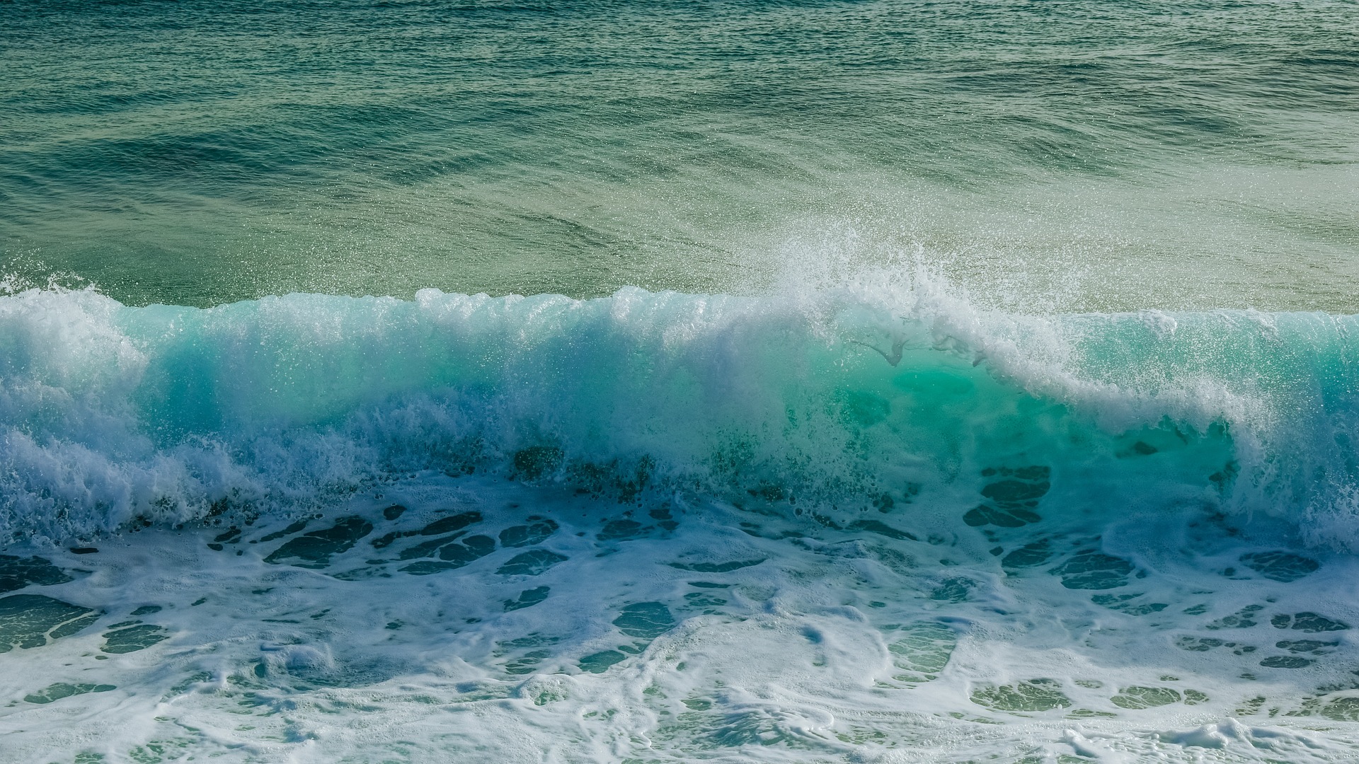 Wallpaper green Sea waves, sea