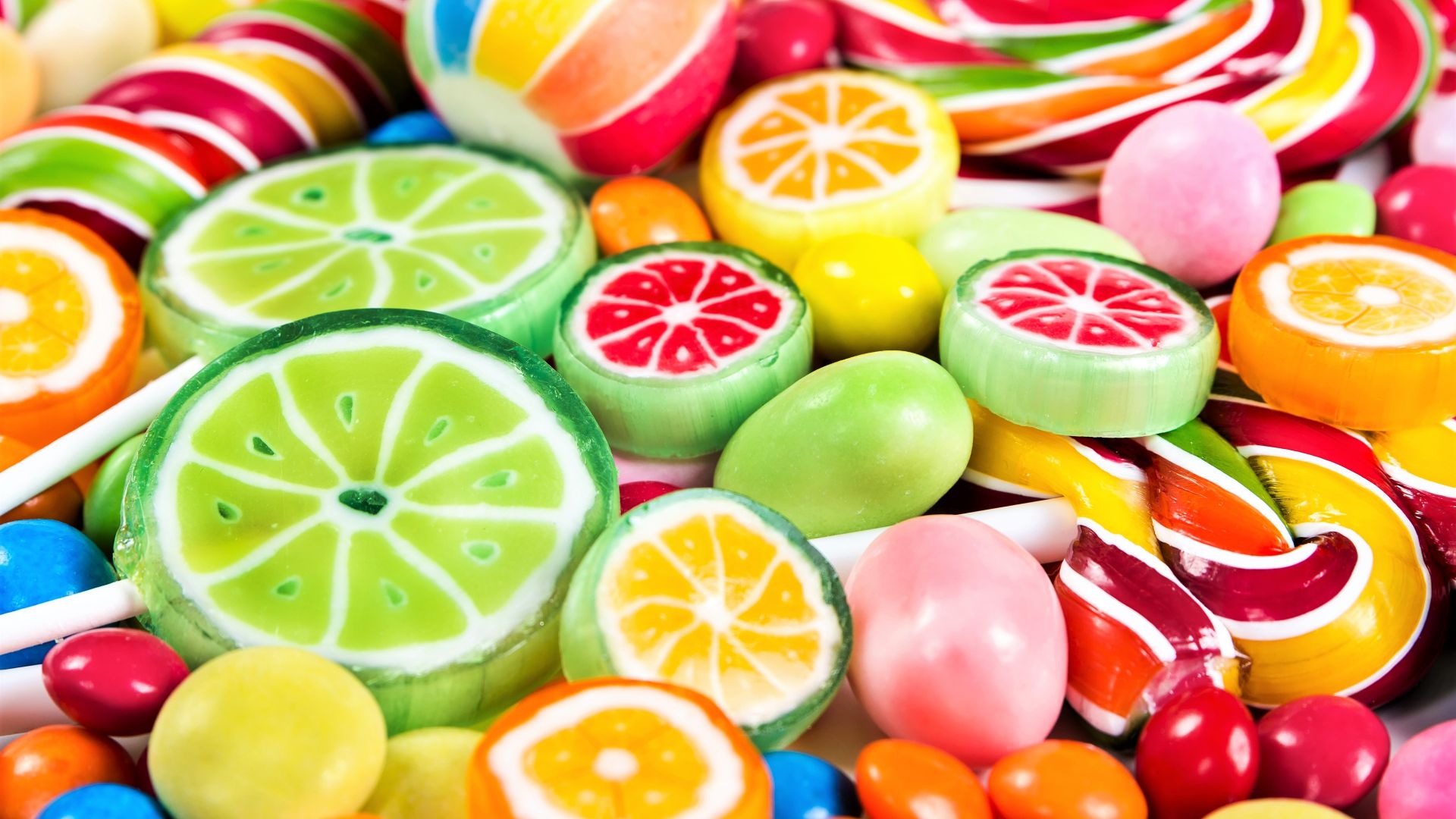Wallpaper Colorful candies, sweets, shapes