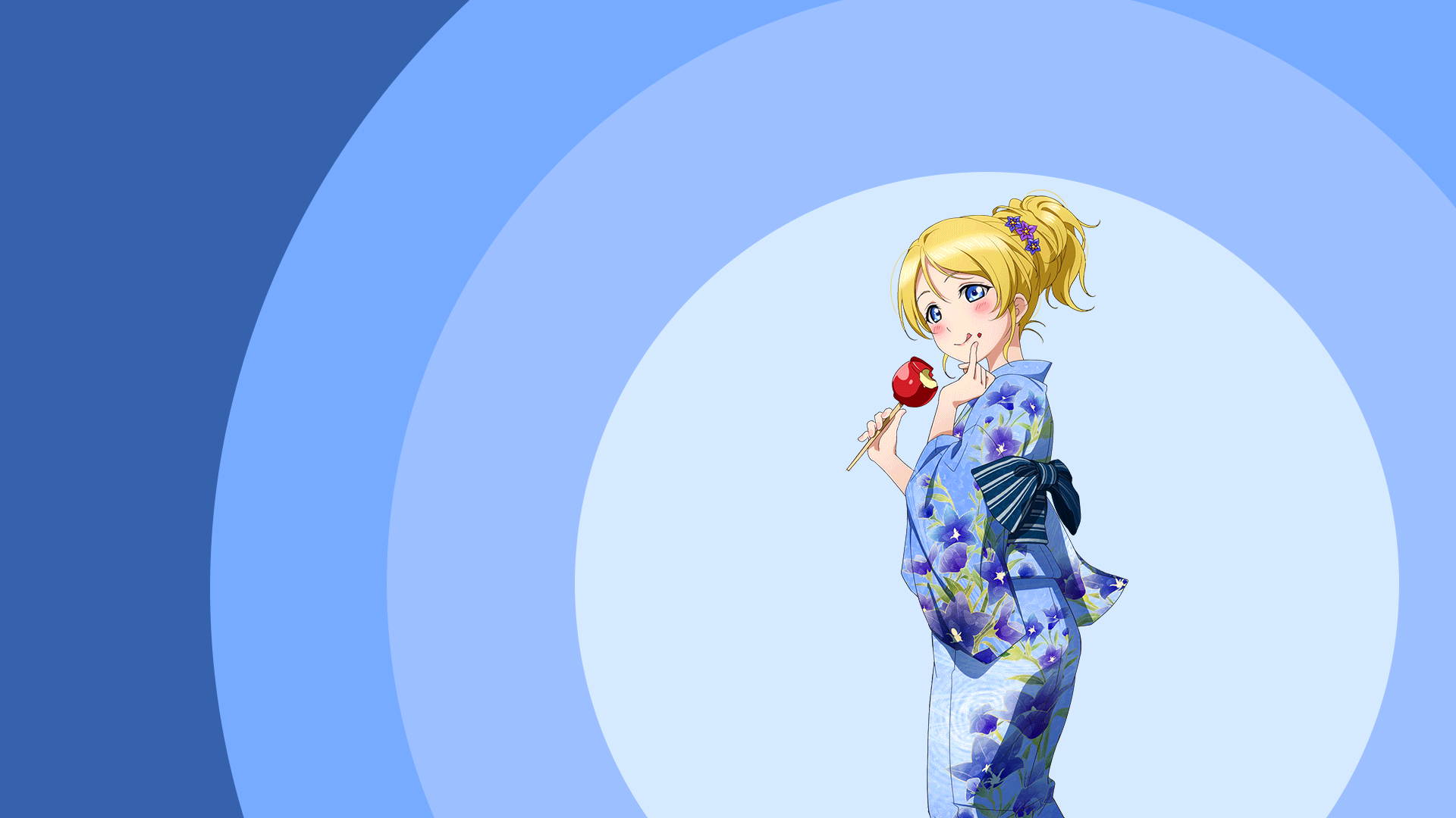 Wallpaper Eating lollipop, Ayase Eli, Love Live, blonde anime, minimal